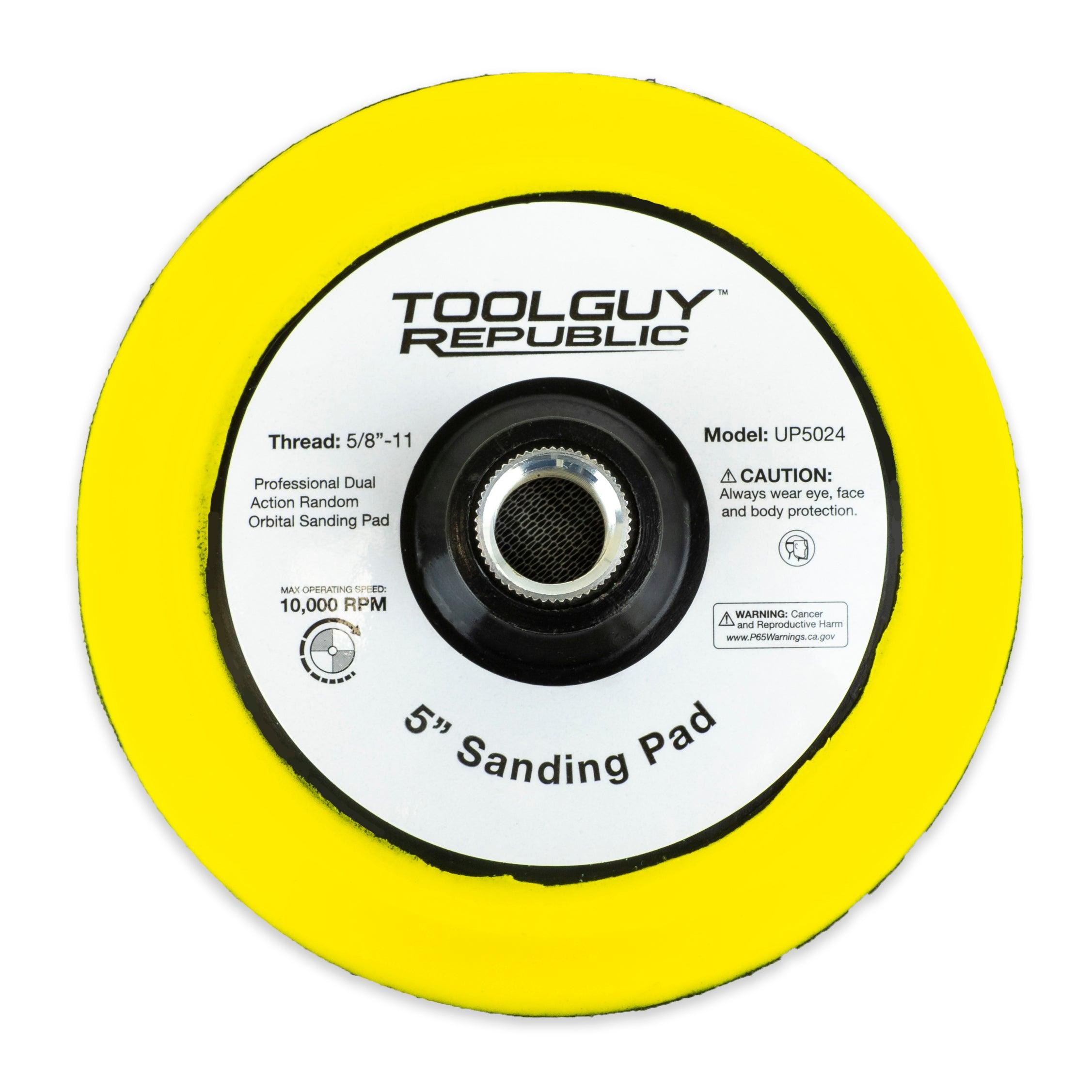 5 Inch Hook And Loop Backing Pad For Air Orbital Sander - 5/16-24 Thread, Flexible Edge