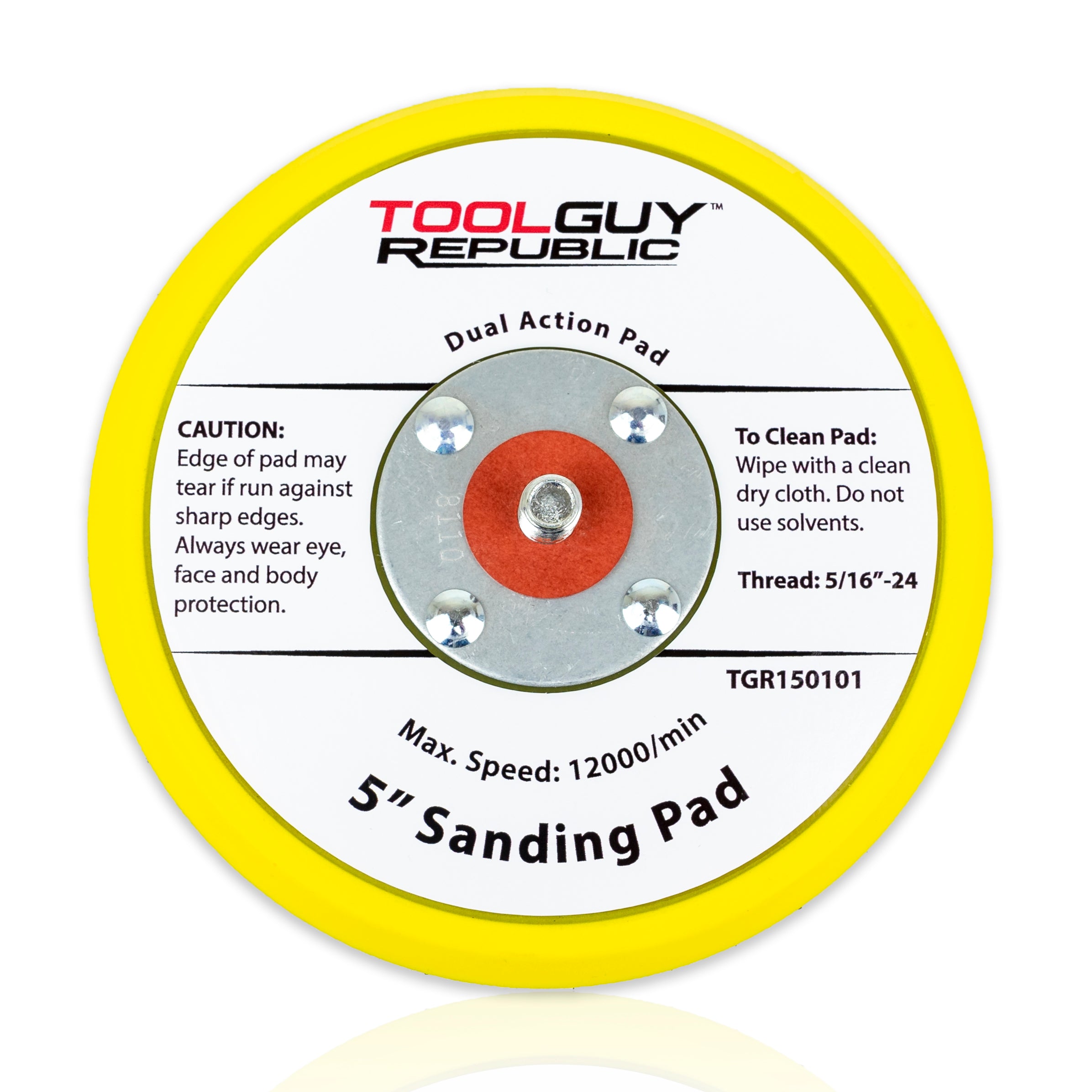 TGR 5" Low Profile Hook and Loop Sanding Backup Pad - For Random Orbital Sanders - Tool Guy Republic