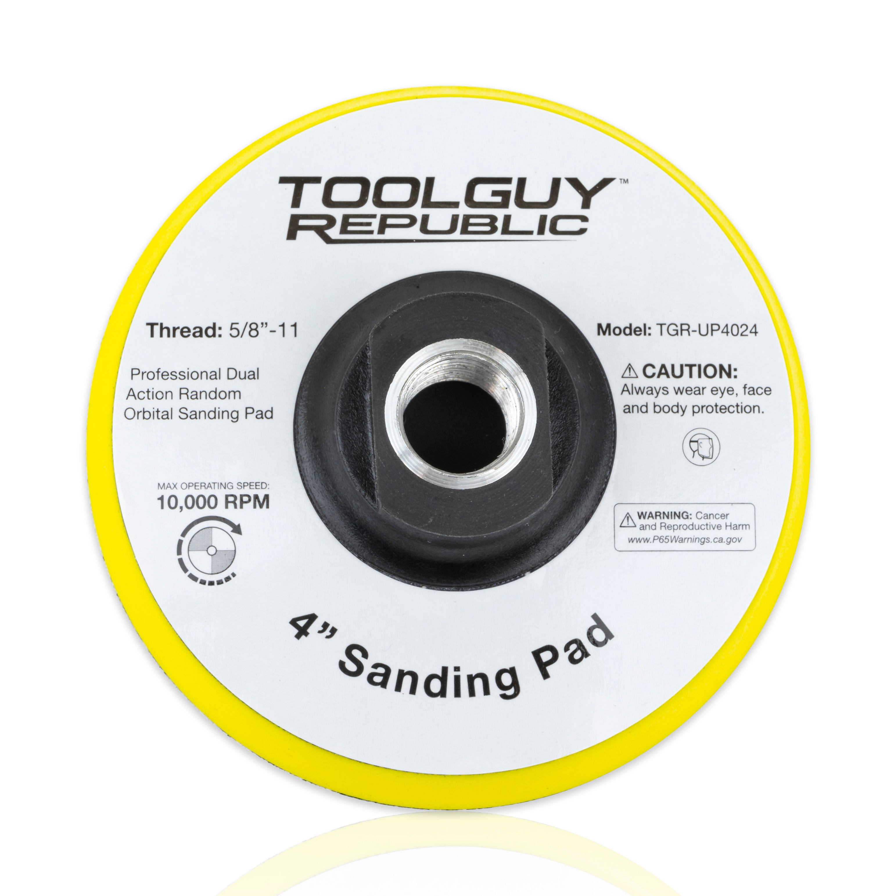 TGR 4" Hook and Loop Sanding Backup Pad with 5/8"-11 Threads - Tool Guy Republic
