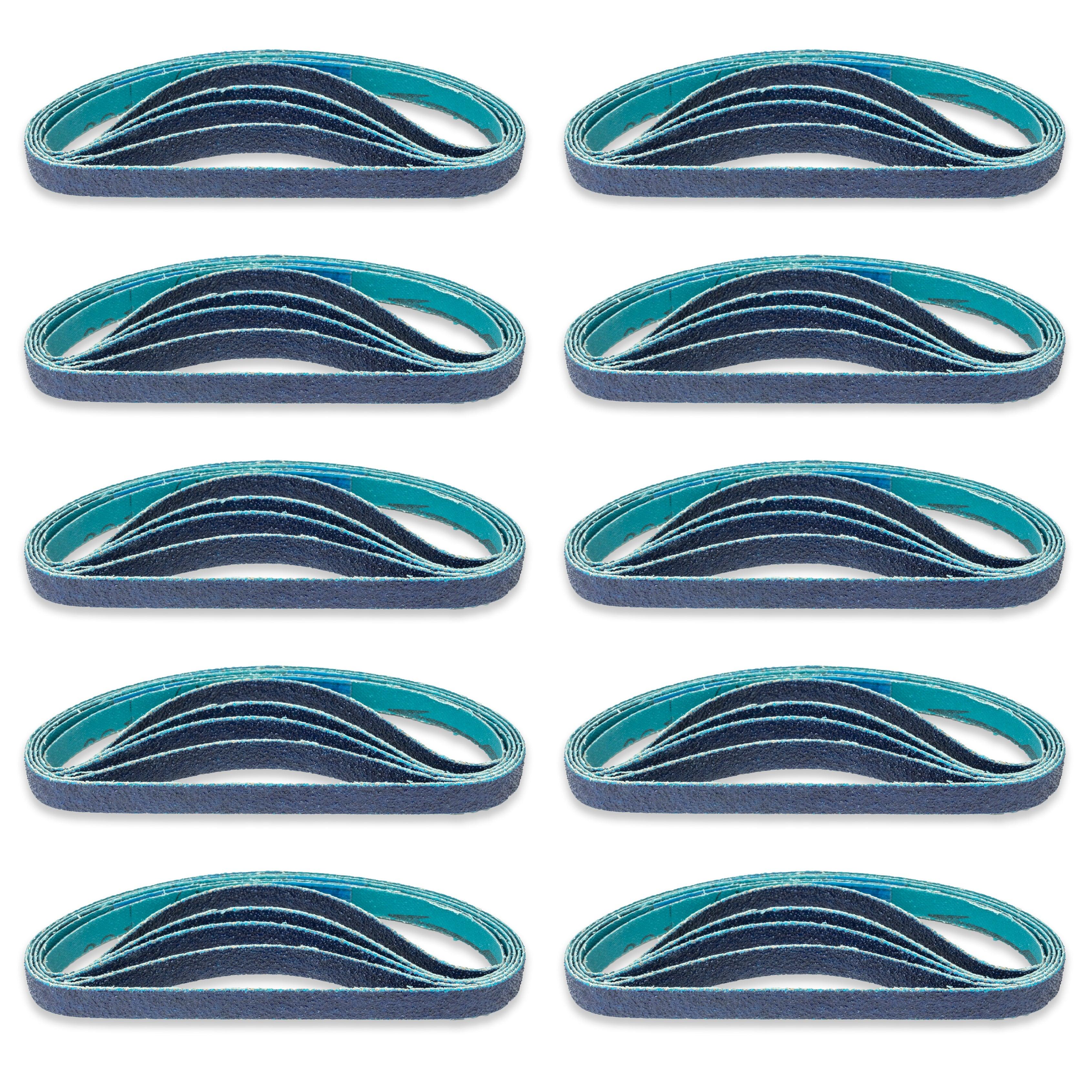 3/8” x 13” - 80 Grit Zirconia Sanding Belt for Air Sanders (50 Pack) - Tool Guy Republic