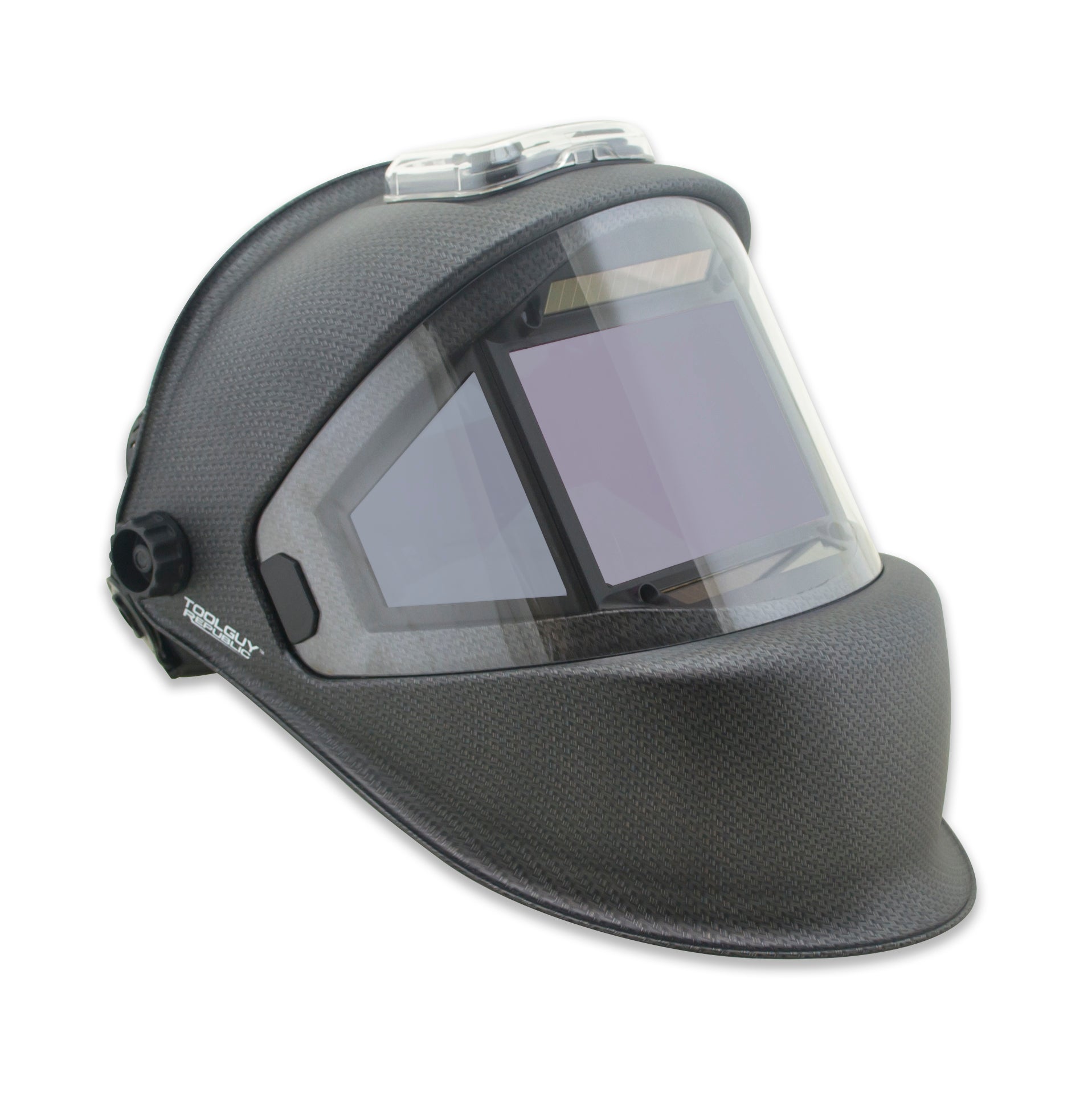 TGR Panoramic 180 View Solar Powered Auto Darkening Welding Helmet - True Color (Matte Carbon Fiber) - Tool Guy Republic