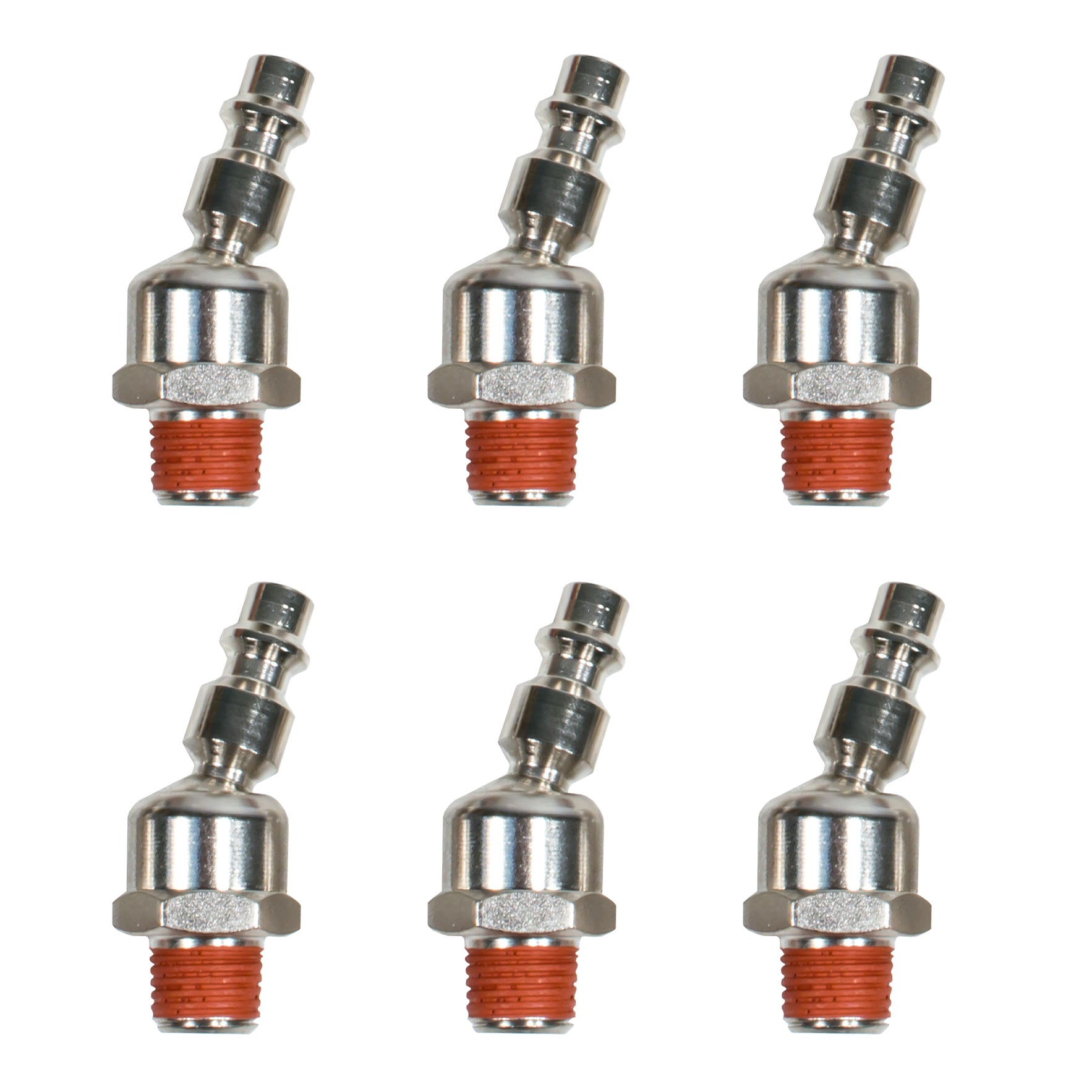 Industrial Swivel 1/4' NPT male Quick Connect Air Tool Fittings - 6 Pack