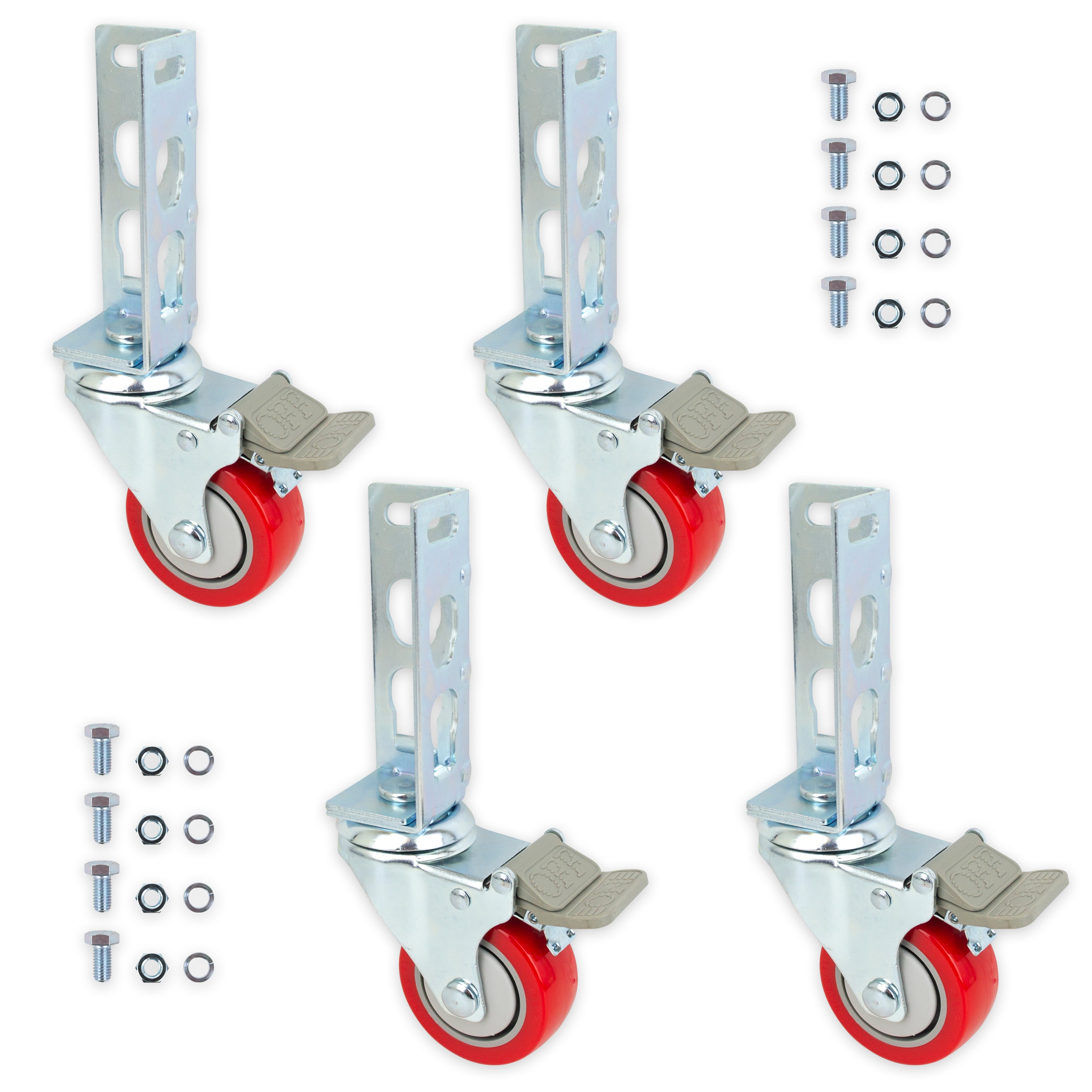 4pc Storage Rack Caster Wheels (Adapts to Boltless Self Locking Shelvi ...