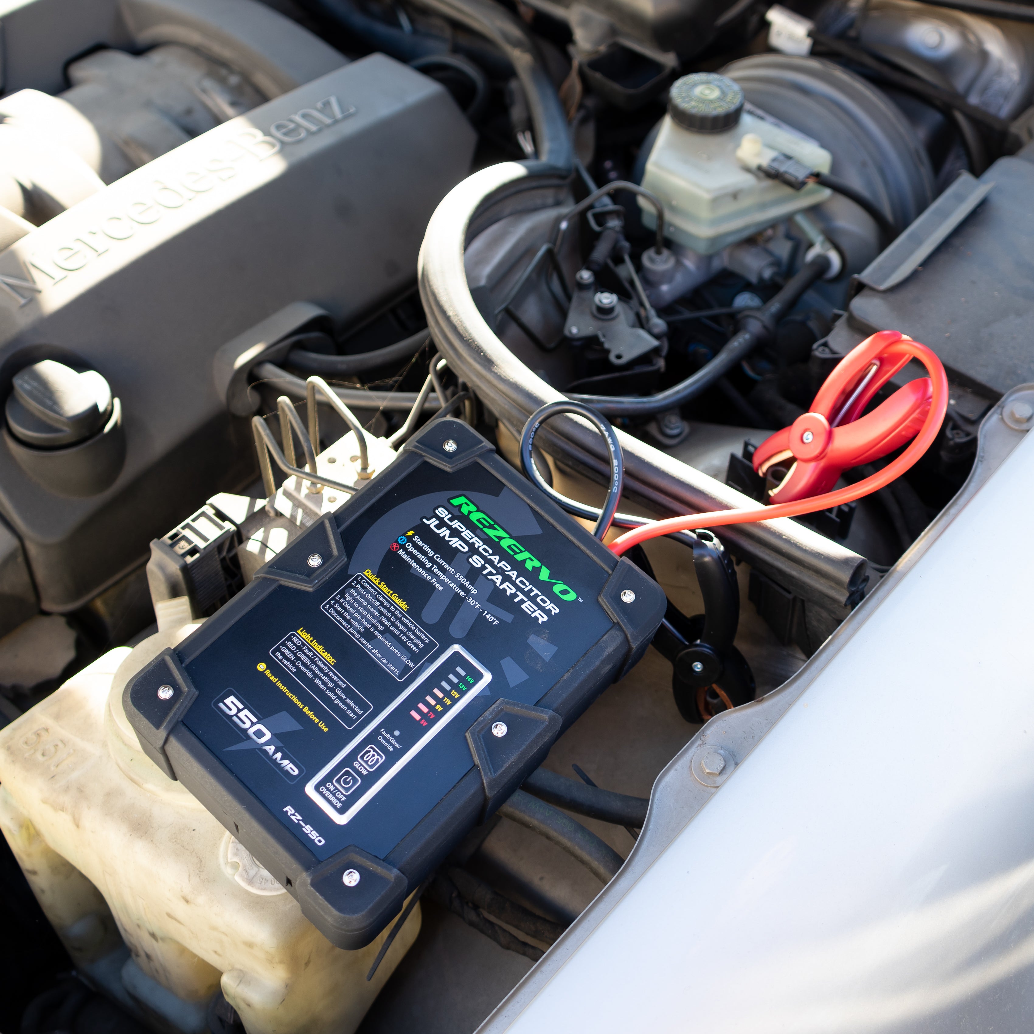 Rezervo Batteryless Jump Starter with Ultracapacitors - RZ-550 (500A)