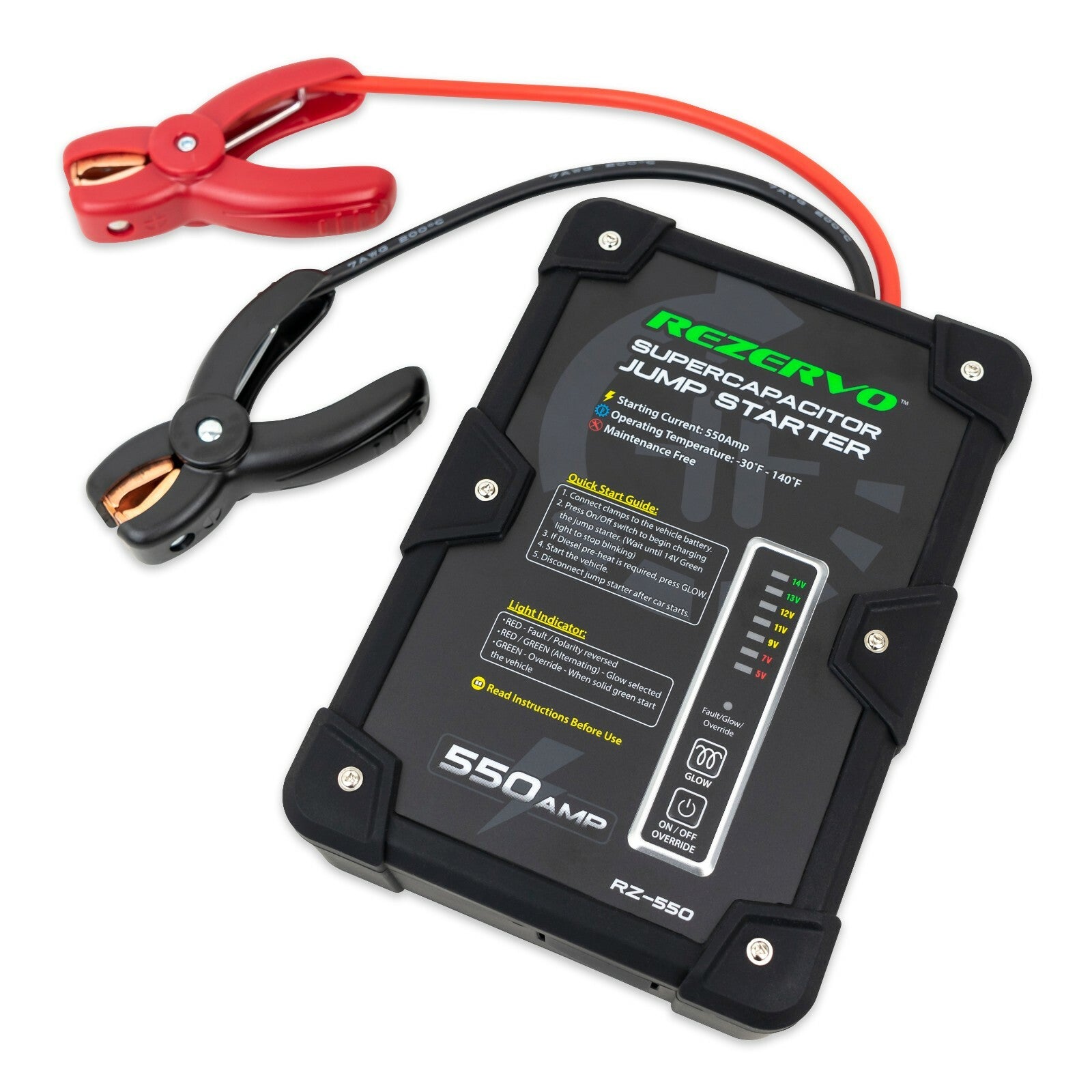 Rezervo Batteryless Jump Starter with Ultracapacitors - RZ-550