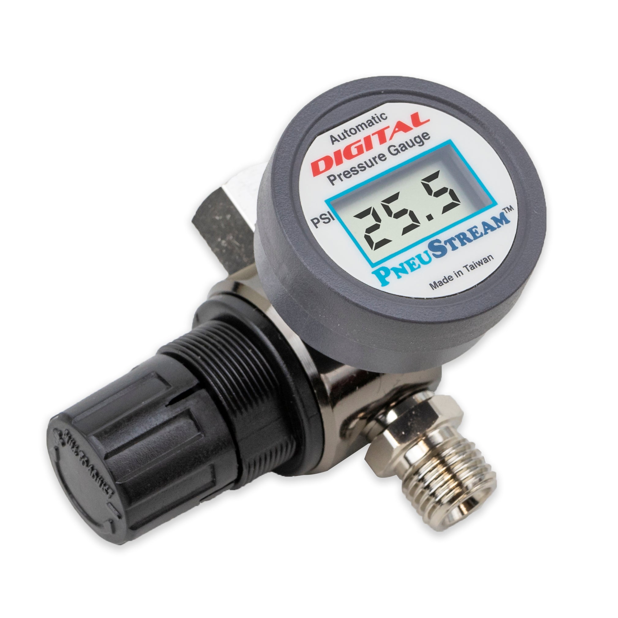 HVLP Spray Gun Air Regulator with Automatic Digital Pressure Gauge and Diaphragm Control
