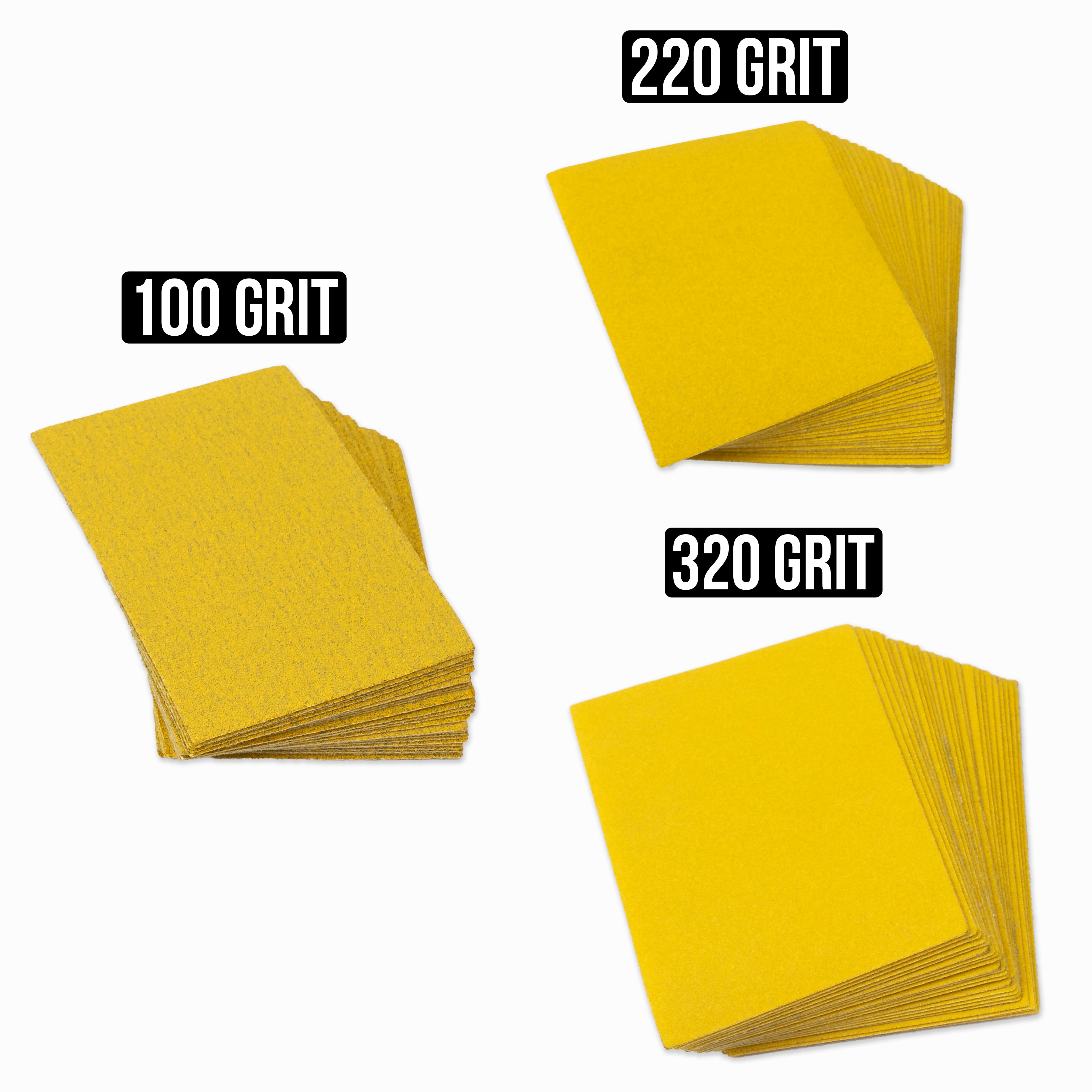 3" x 4" Aluminum Oxide Sandpaper - Non Vacuum, Hook and Loop