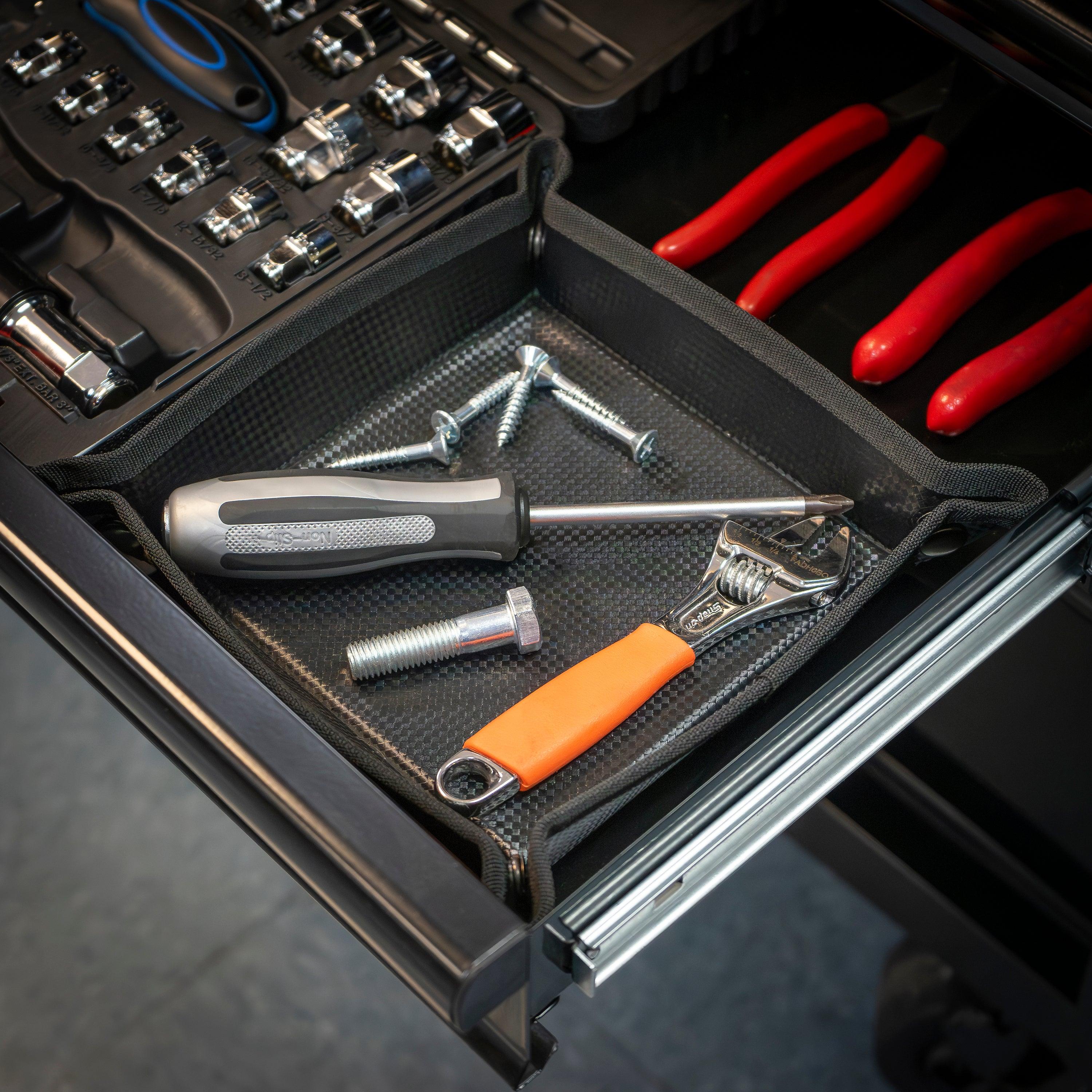 Aain 4-Pack Magnetic Tool Organizer Trays Set W/ 3 Can 2 Wide Trays