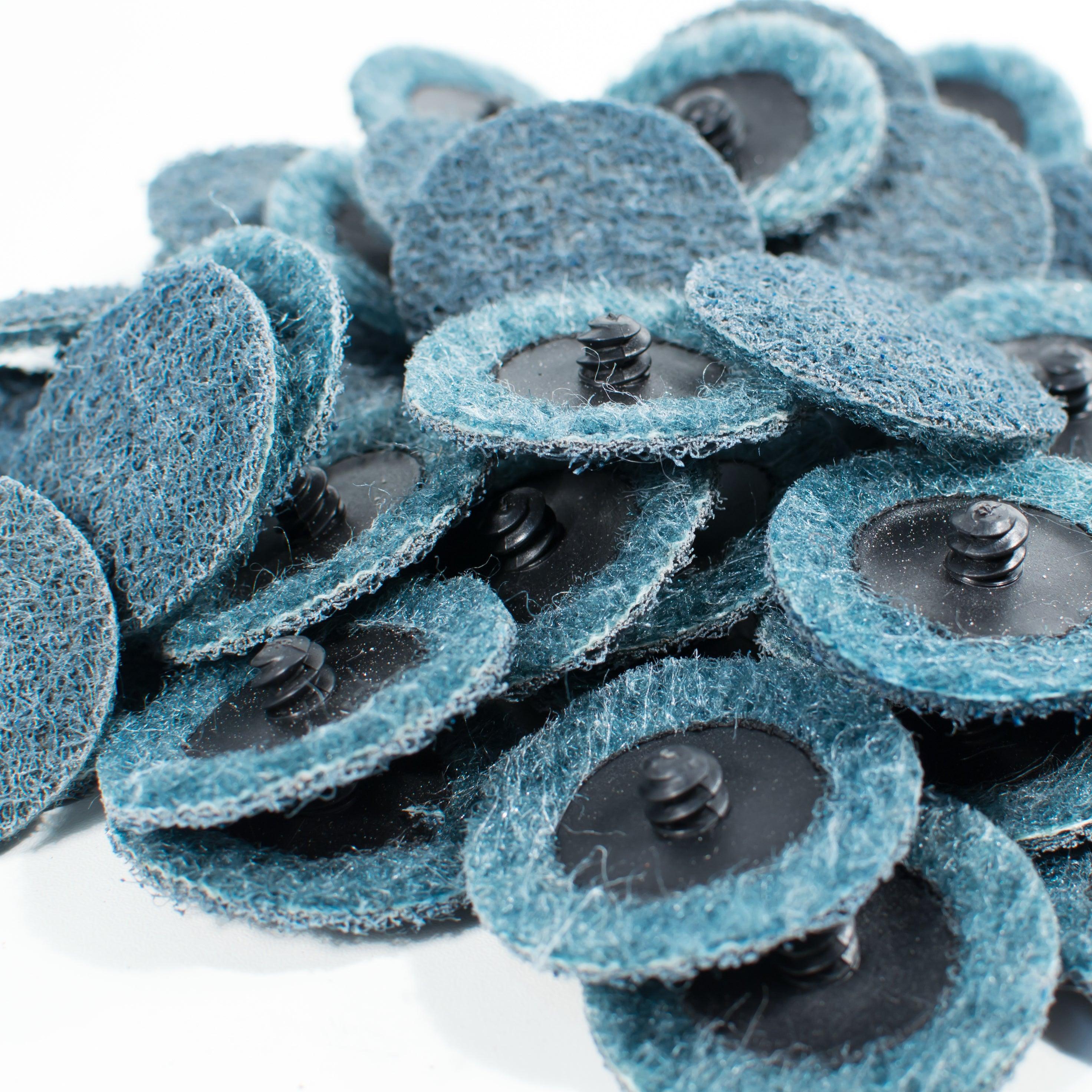 50pc - 2" Fine Blue Roloc Quick Change Surface Conditioning Prep Sanding Pads