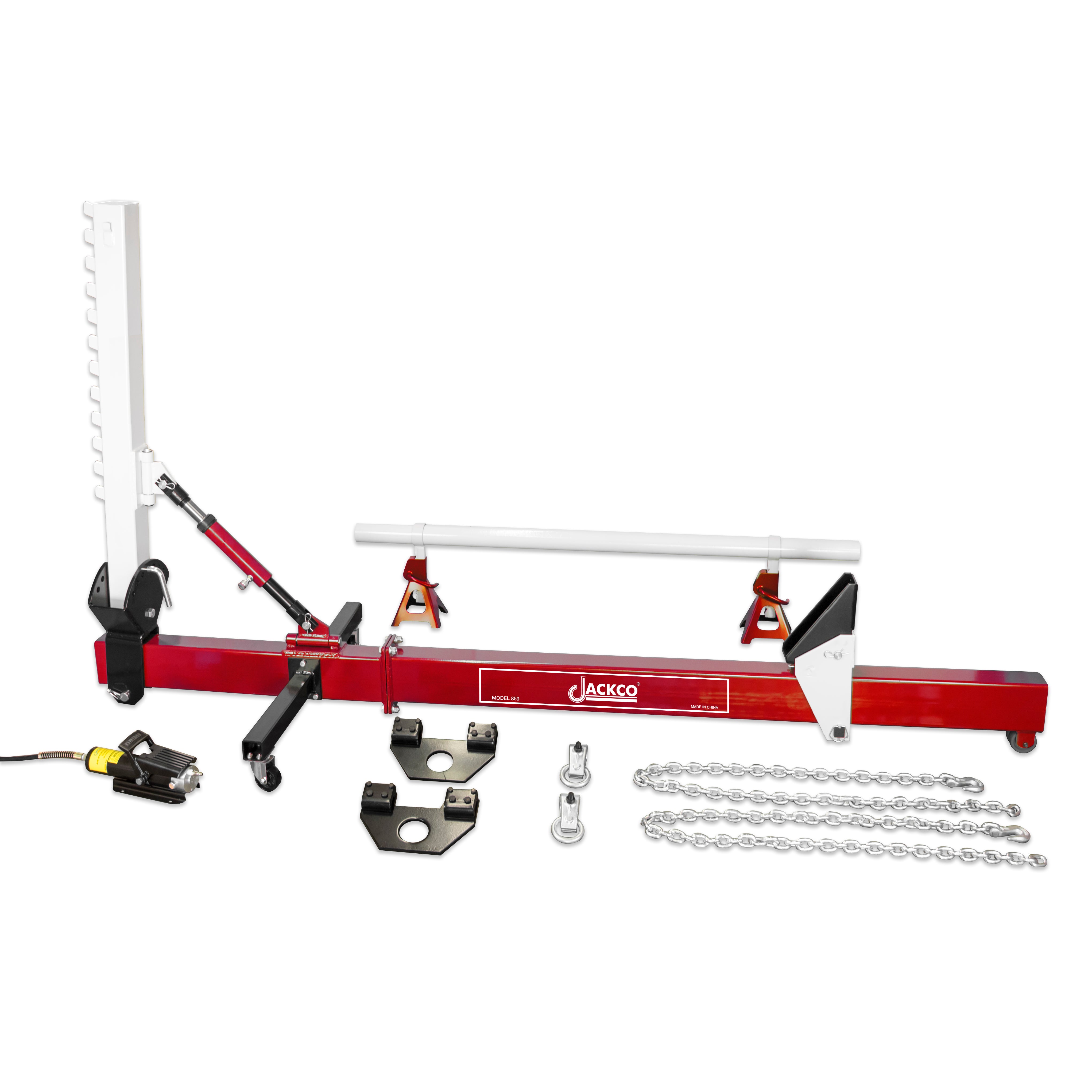 Jackco 10 Ton Auto Body Frame Straightener - Swivel Type with Air Hydraulic Pump