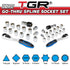 TGR 30PC Quick Release Go Thru Spline Socket Set - 1/4" & 3/8" Drive SAE/Metric Sizes - Tool Guy Republic