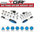 TGR 30PC Quick Release Go Thru Spline Socket Set - 1/4" & 3/8" Drive SAE/Metric Sizes