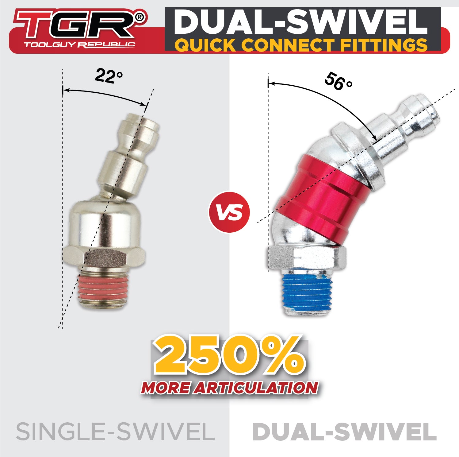 Automotive Dual-Swivel 1/4" NPT Male Quick Connect Air Tool Fittings