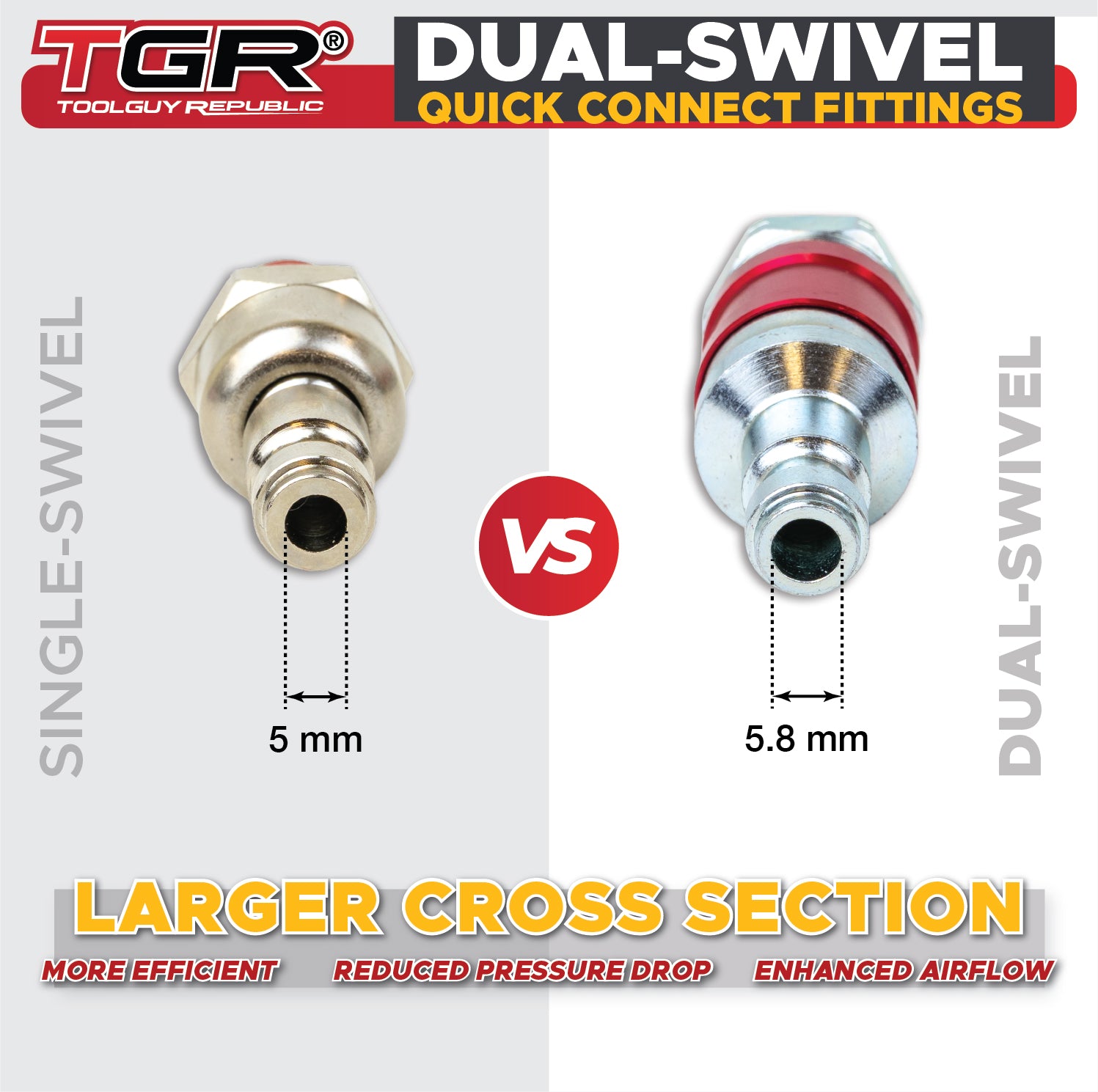 Automotive Dual-Swivel 1/4" NPT Male Quick Connect Air Tool Fittings