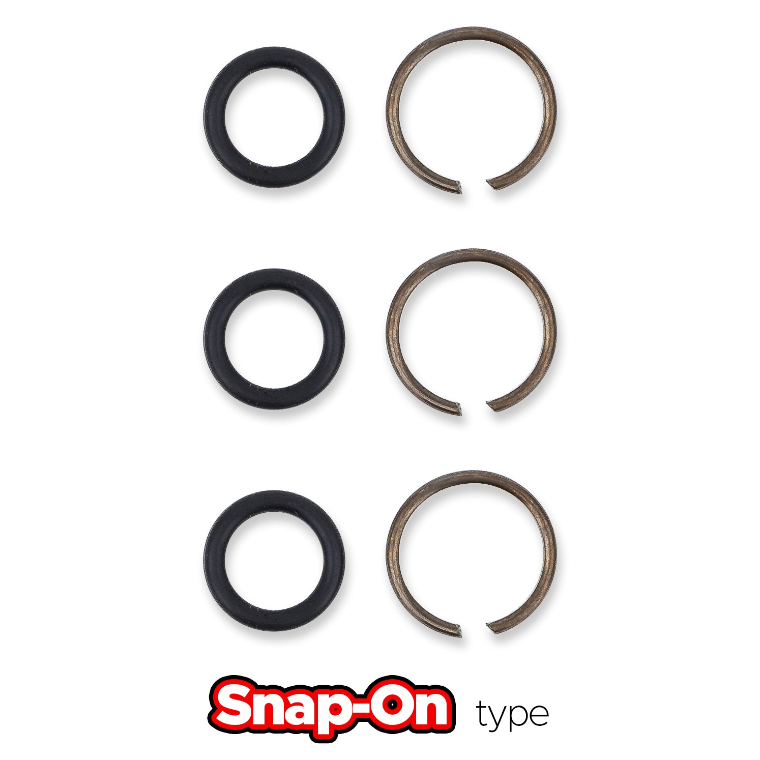 1/2" Impact Wrench Retaining Ring Clip with O-Ring fits Snap-On Type - 3 Sets