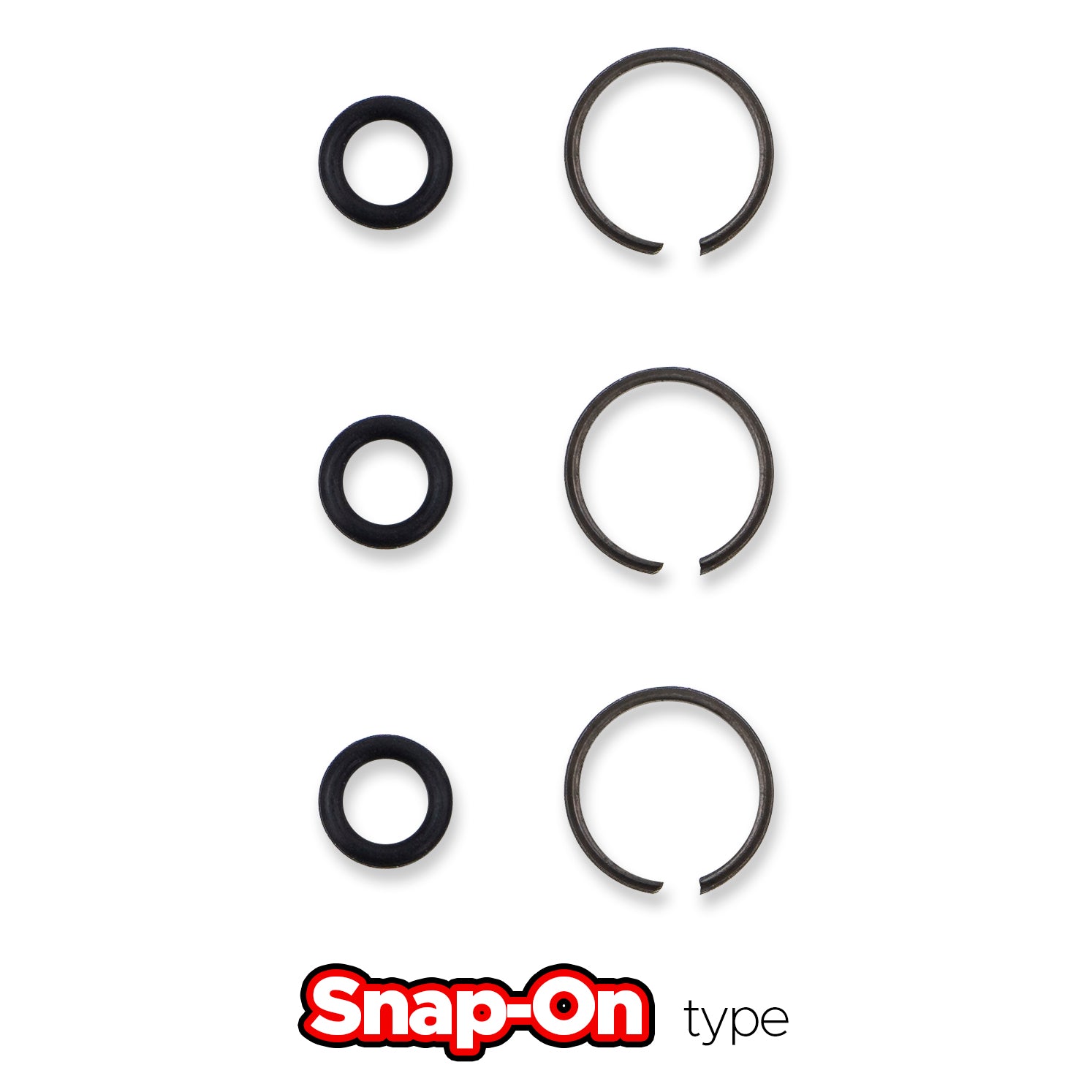 3/8" Impact Wrench Retaining Ring Clip with O-Ring fits Snap-On Type - 3 Sets