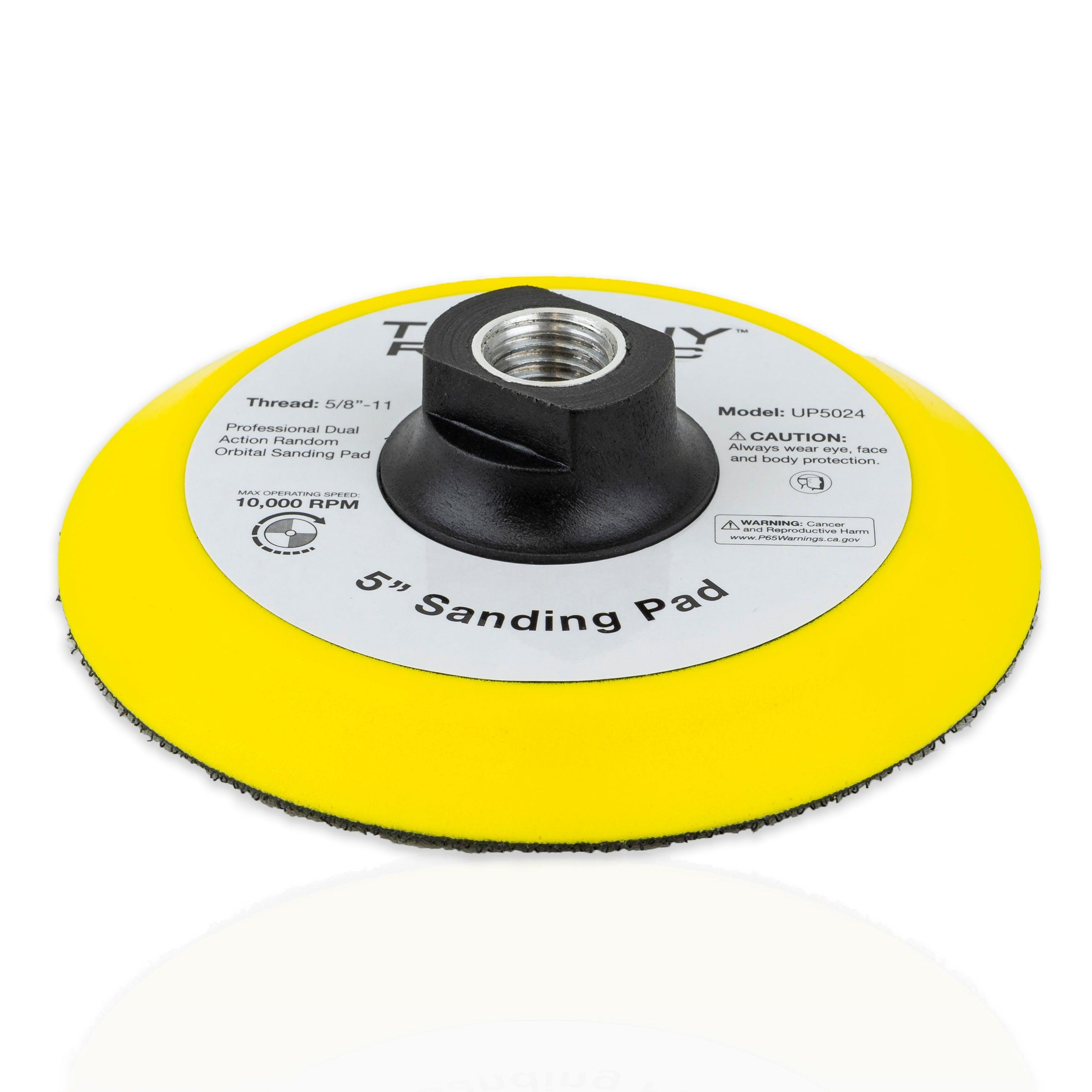 TGR 5" Low Profile Tapered Edge Hook and Loop Sanding Backup Pad with 5/8"-11 Threads… - Tool Guy Republic