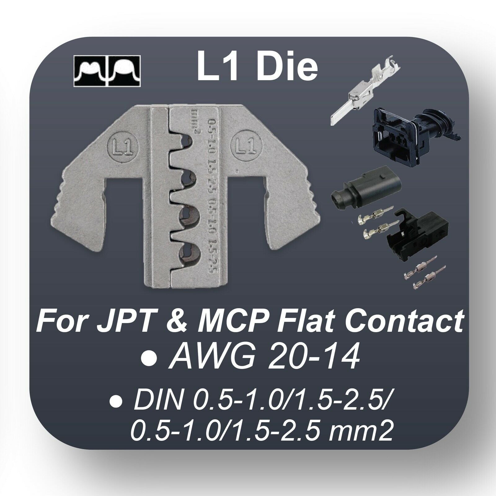 Crimping Tool Die - L1 Die for JCP & MCP Flat Terminals AWG 20-14