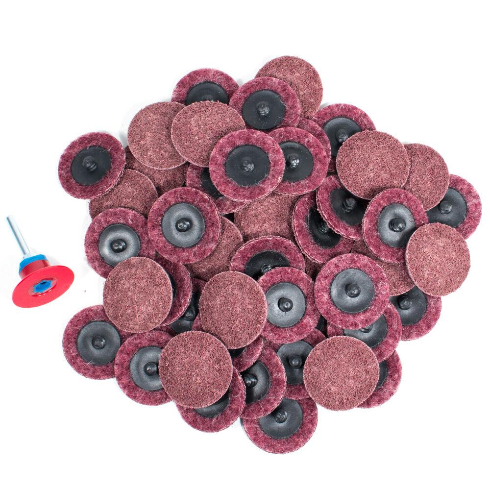 50pc - 2" Medium Maroon Roloc Quick Change Surface Conditioning Prep Sanding Pads - Tool Guy Republic