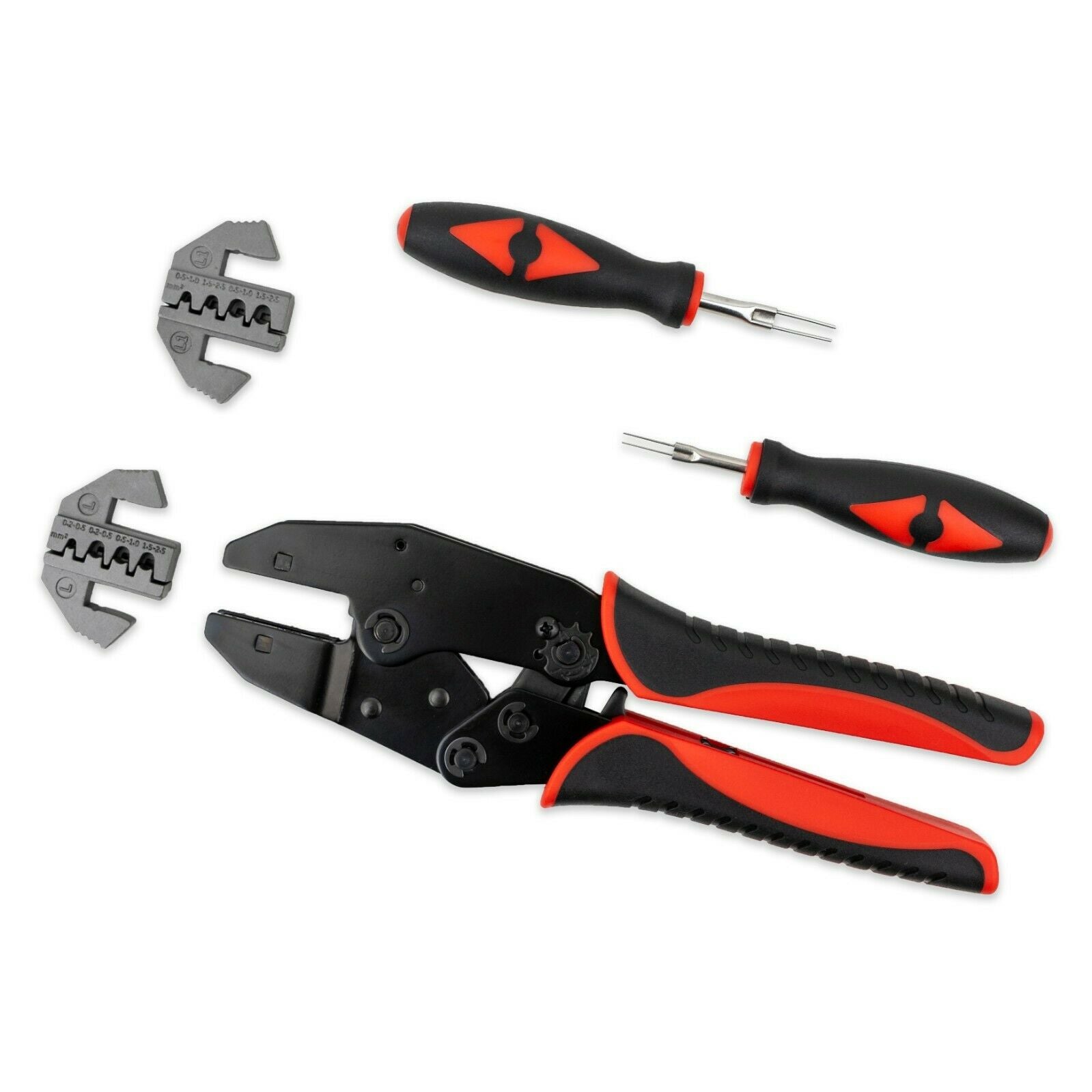 JPT & MCP Flat Connector Repair Kit - Ratcheting Terminal Crimper Set with Removal Tools (MAF, MAP, CTS, Oxygen Sensor, EV1 Injector Terminals) - Tool Guy Republic