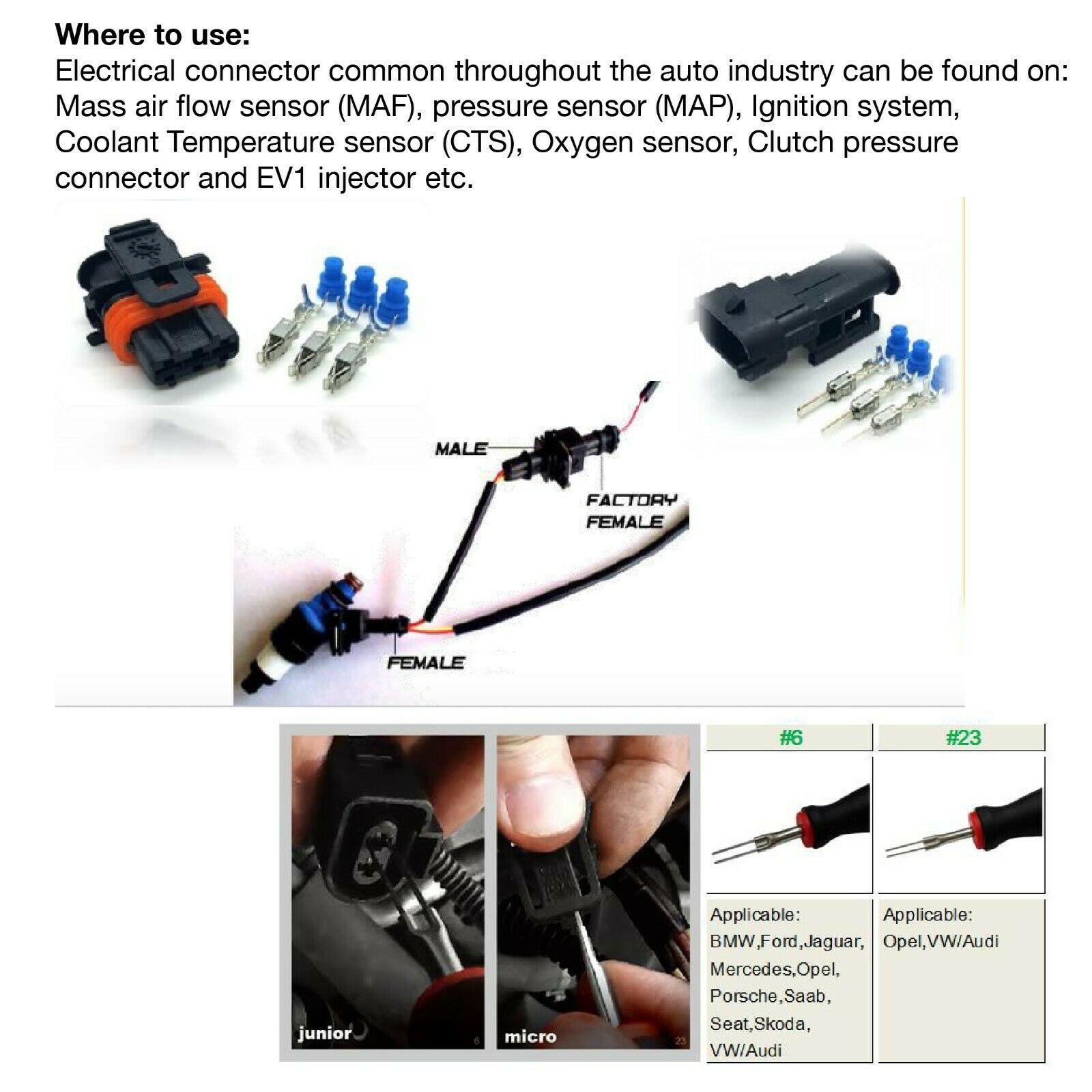 JPT & MCP Flat Connector Repair Kit - Ratcheting Terminal Crimper Set with Removal Tools (MAF, MAP, CTS, Oxygen Sensor, EV1 Injector Terminals) - Tool Guy Republic