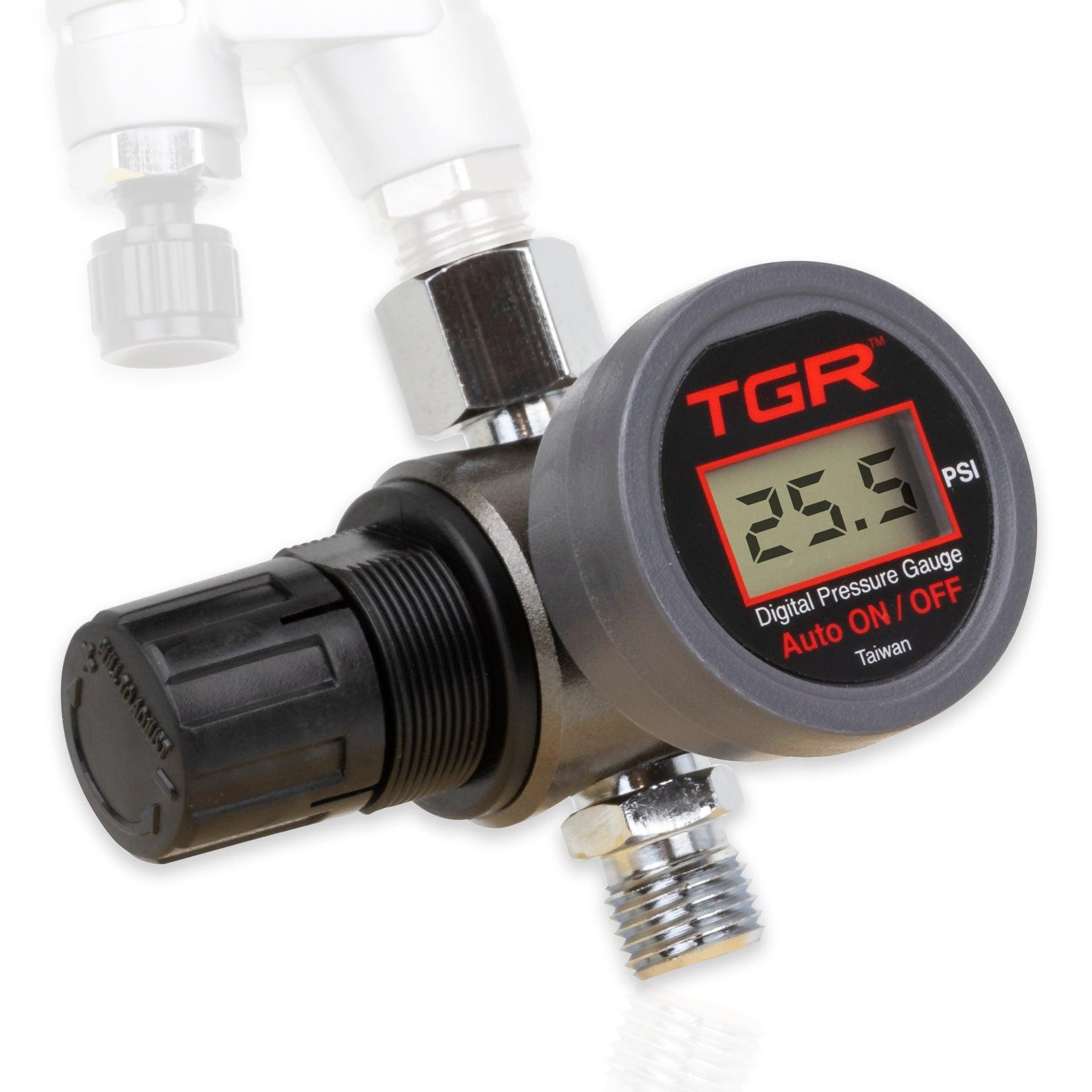 HVLP Spray Gun Air Regulator with Automatic Digital Pressure Gauge and Diaphragm Control - Tool Guy Republic
