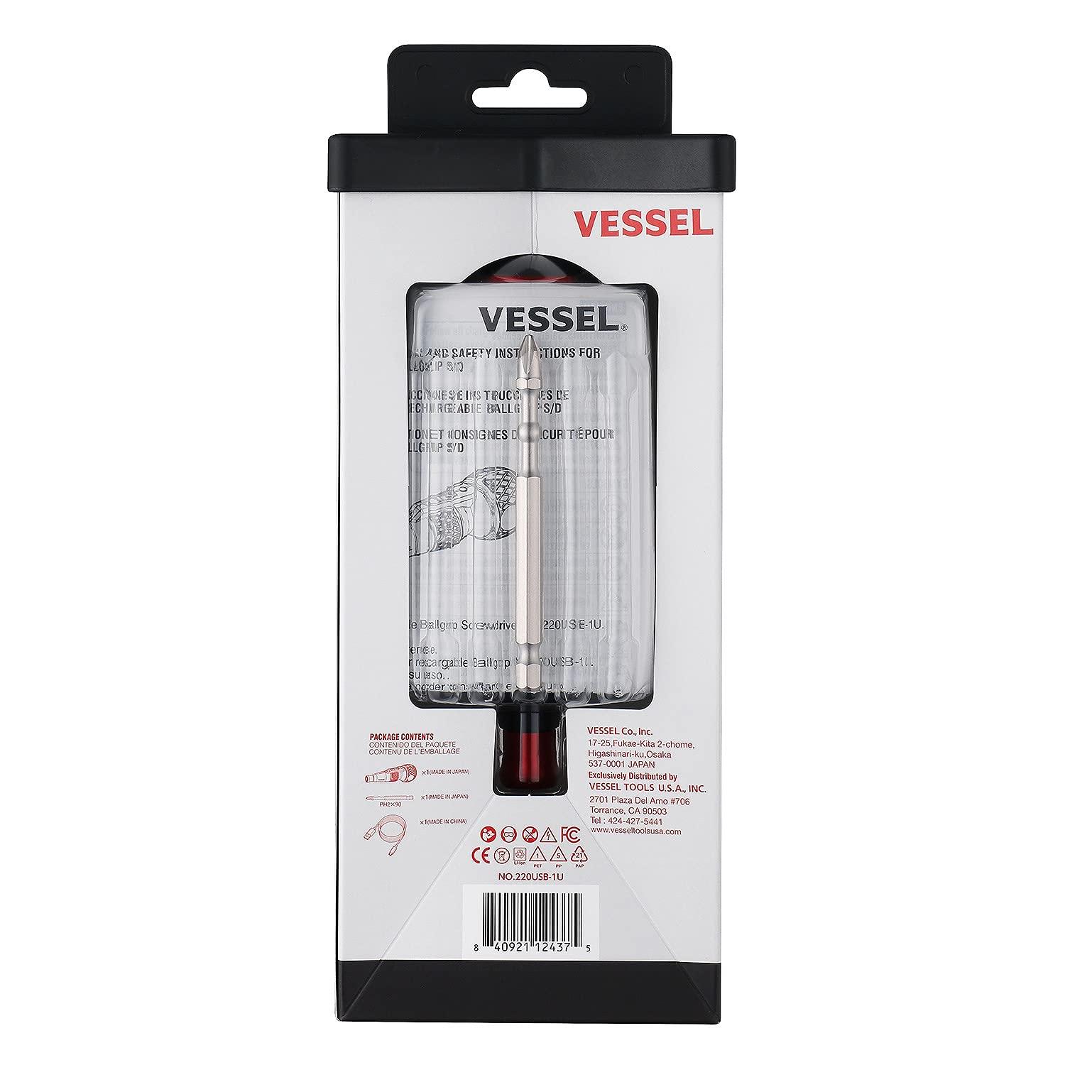 VESSEL BALL GRIP Rechargeable Screwdriver Cordless No.220USB-1U 220USB1U Made in Japan by VESSEL - Tool Guy Republic