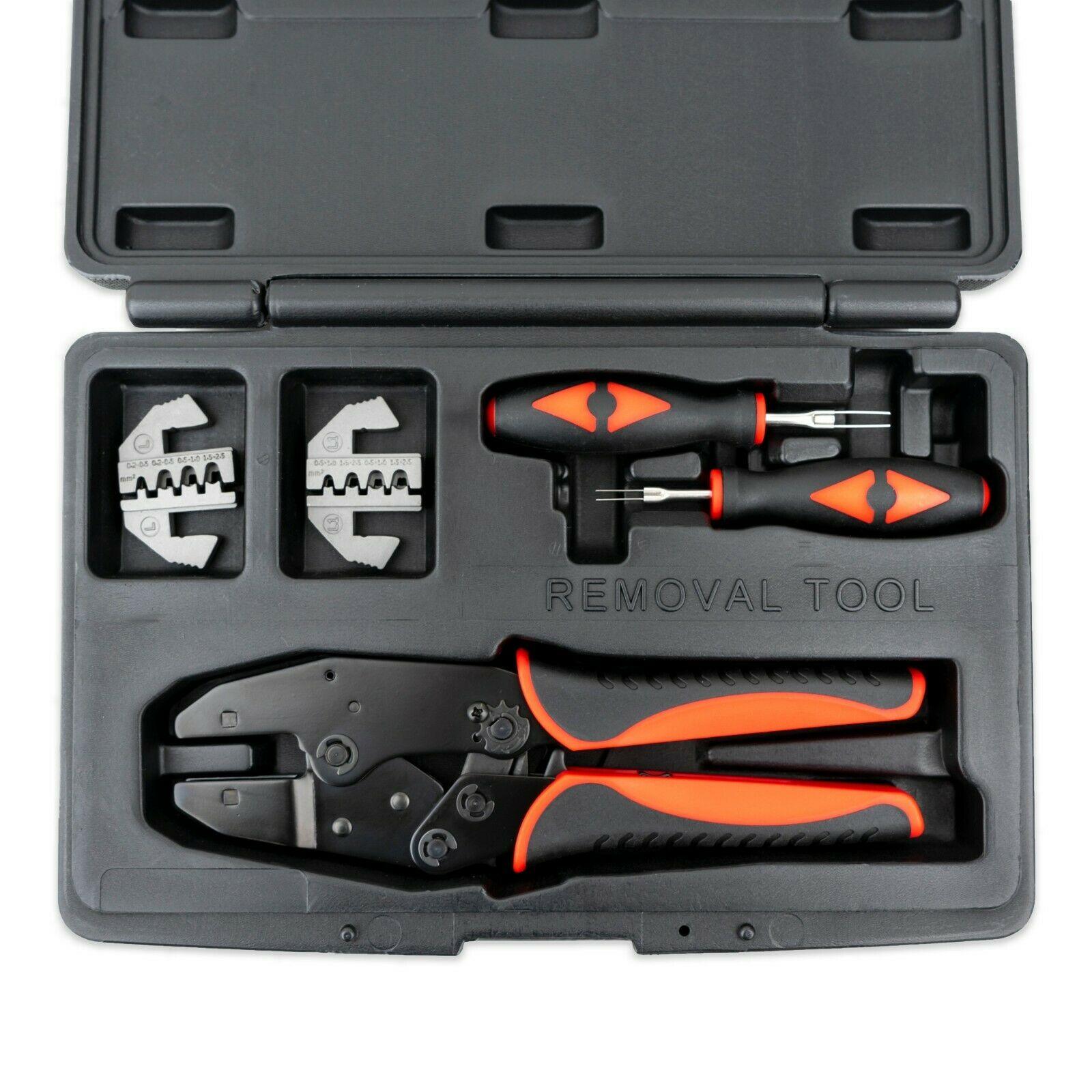 JPT & MCP Flat Connector Repair Kit - Ratcheting Terminal Crimper Set with Removal Tools (MAF, MAP, CTS, Oxygen Sensor, EV1 Injector Terminals) - Tool Guy Republic