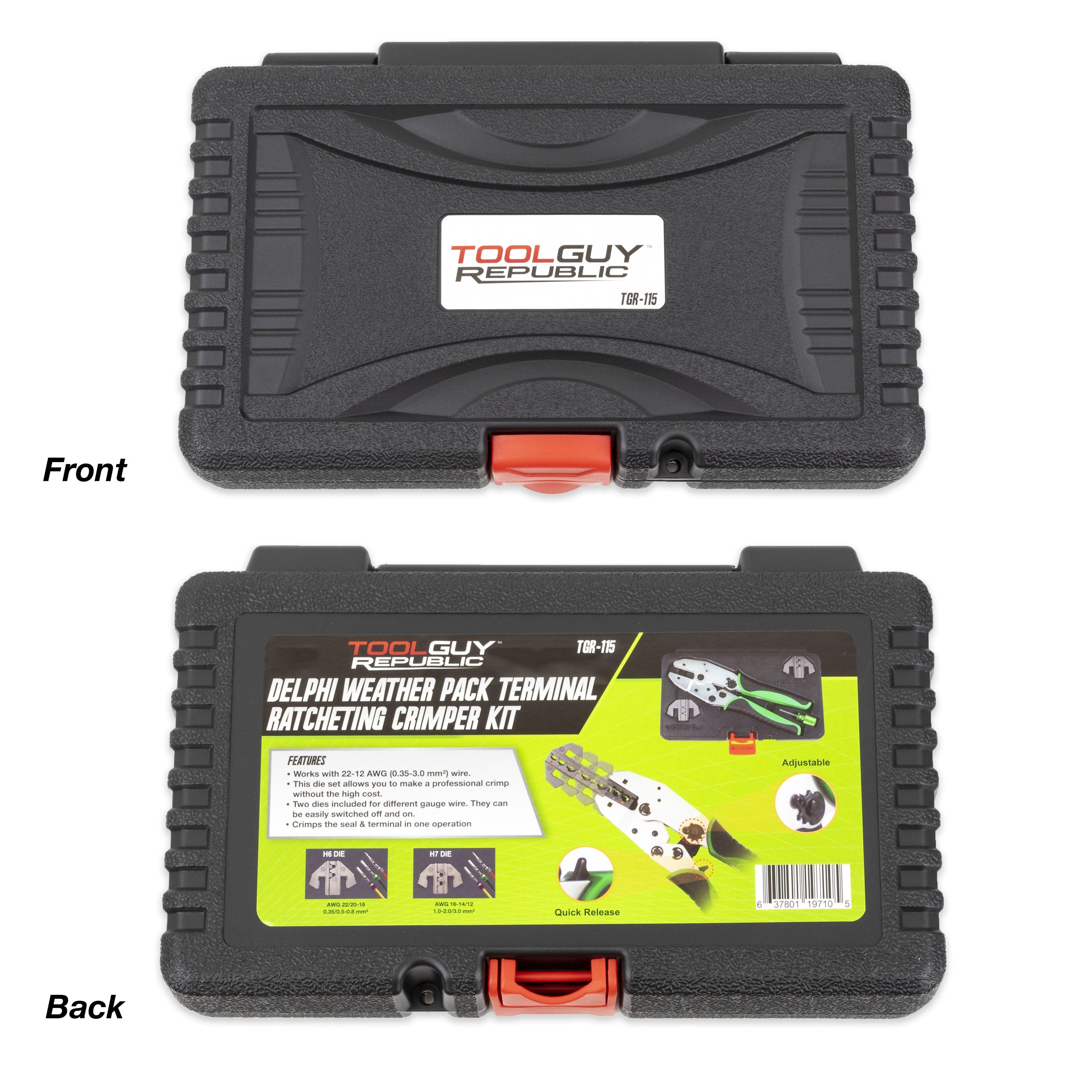 Delphi Weather Pack Connector Terminal Ratcheting Crimping Tool- Includes 2 Dies