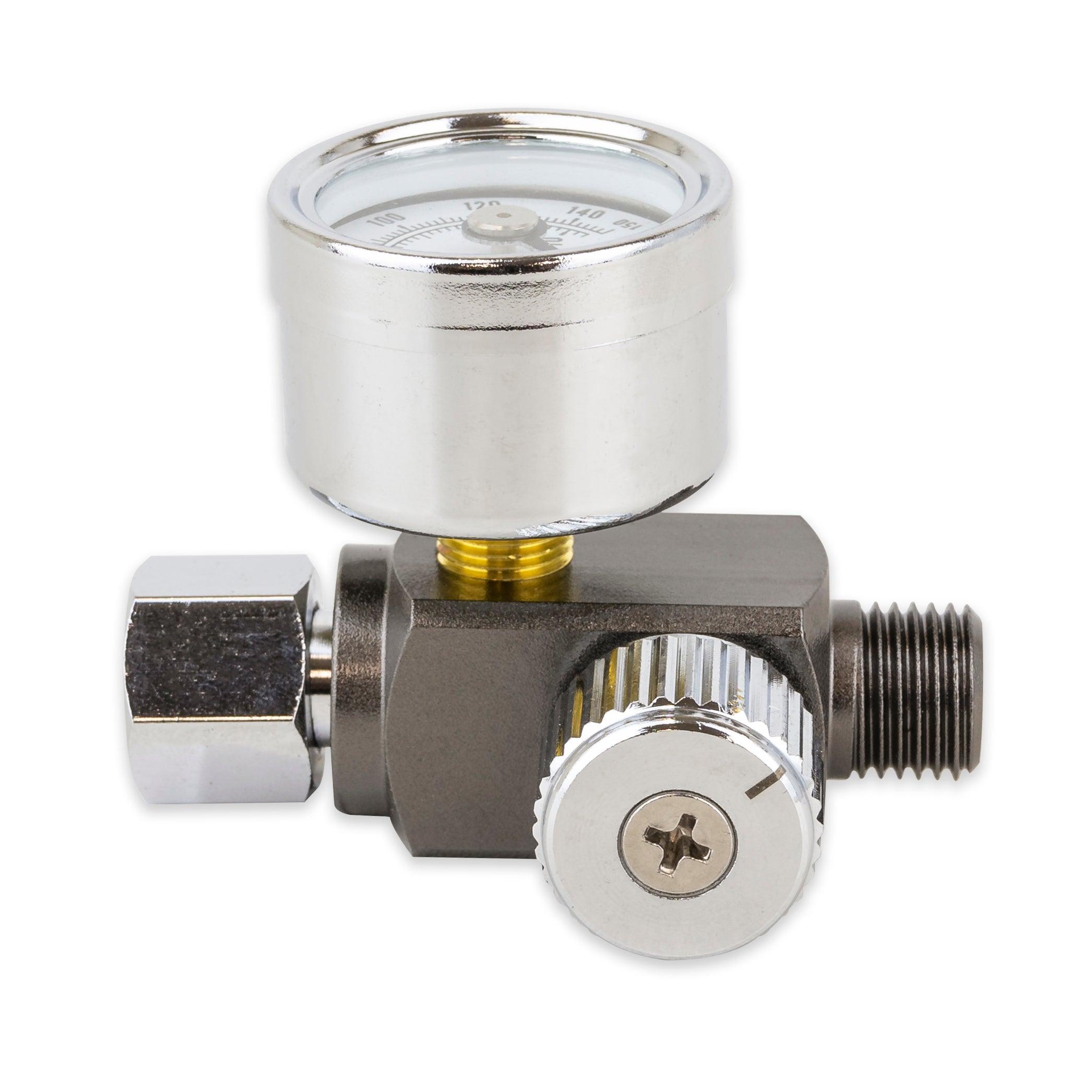 Air Adjusting Regulator Valve with Pressure Gauge for Spray Guns and Air Tools (1/4” NPS)