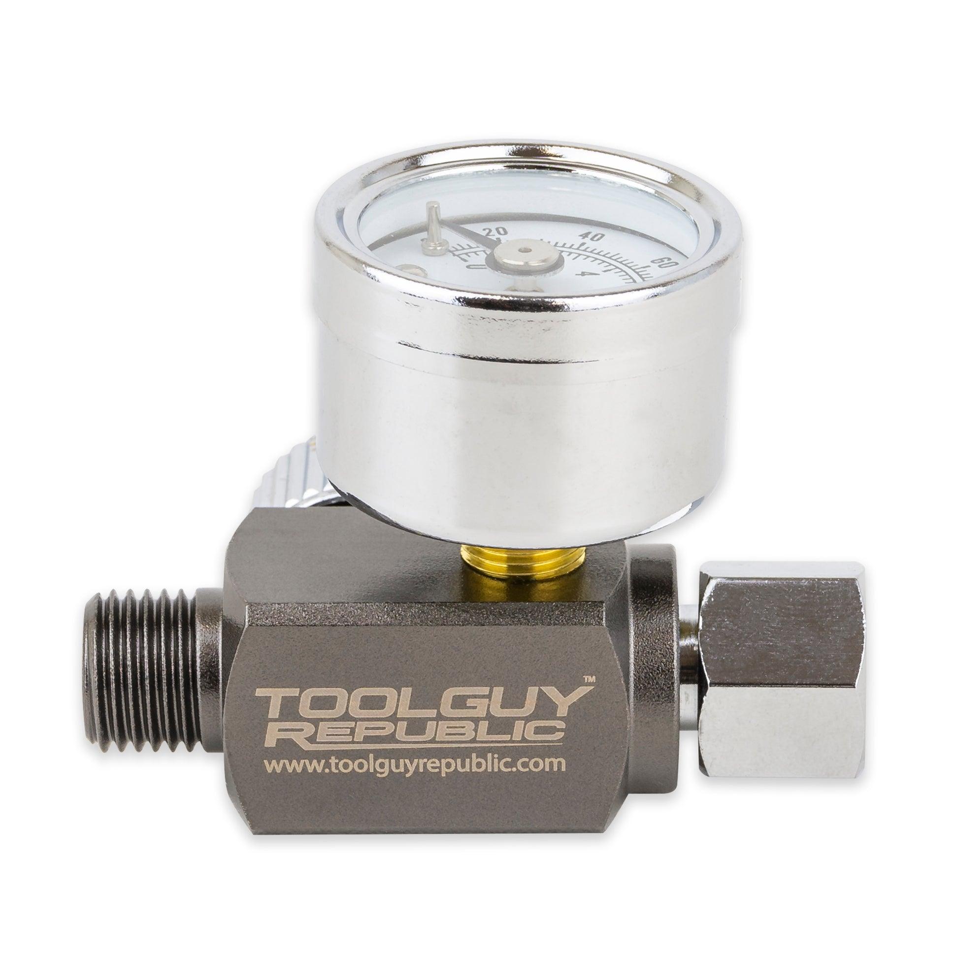 Air Adjusting Regulator Valve with Pressure Gauge for Spray Guns and Air Tools (1/4” NPS)