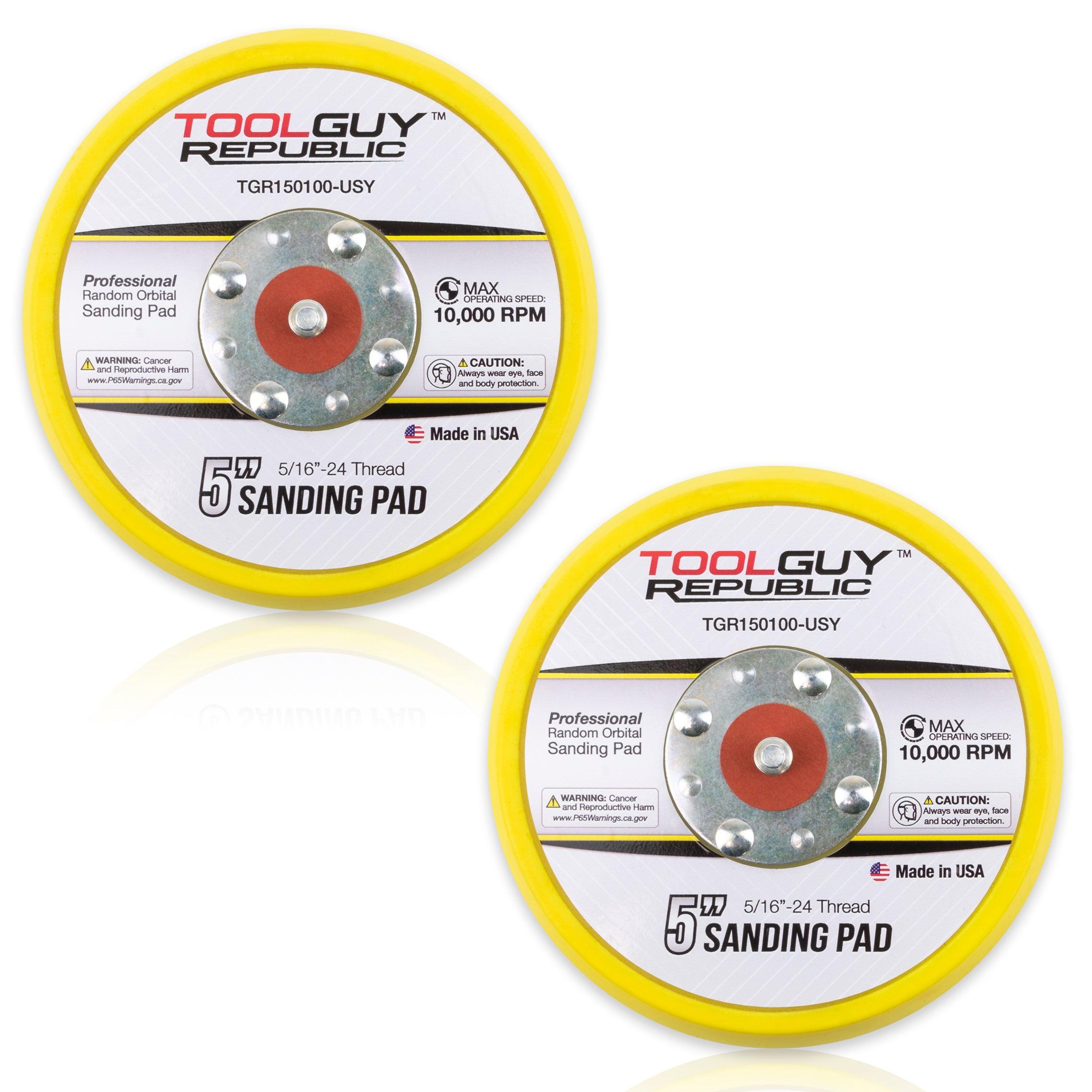 TGR 5" PSA Vinyl Low Profile Sanding Backup Pad Made in USA - For Random Orbital Sanders (2 Pack) - Tool Guy Republic