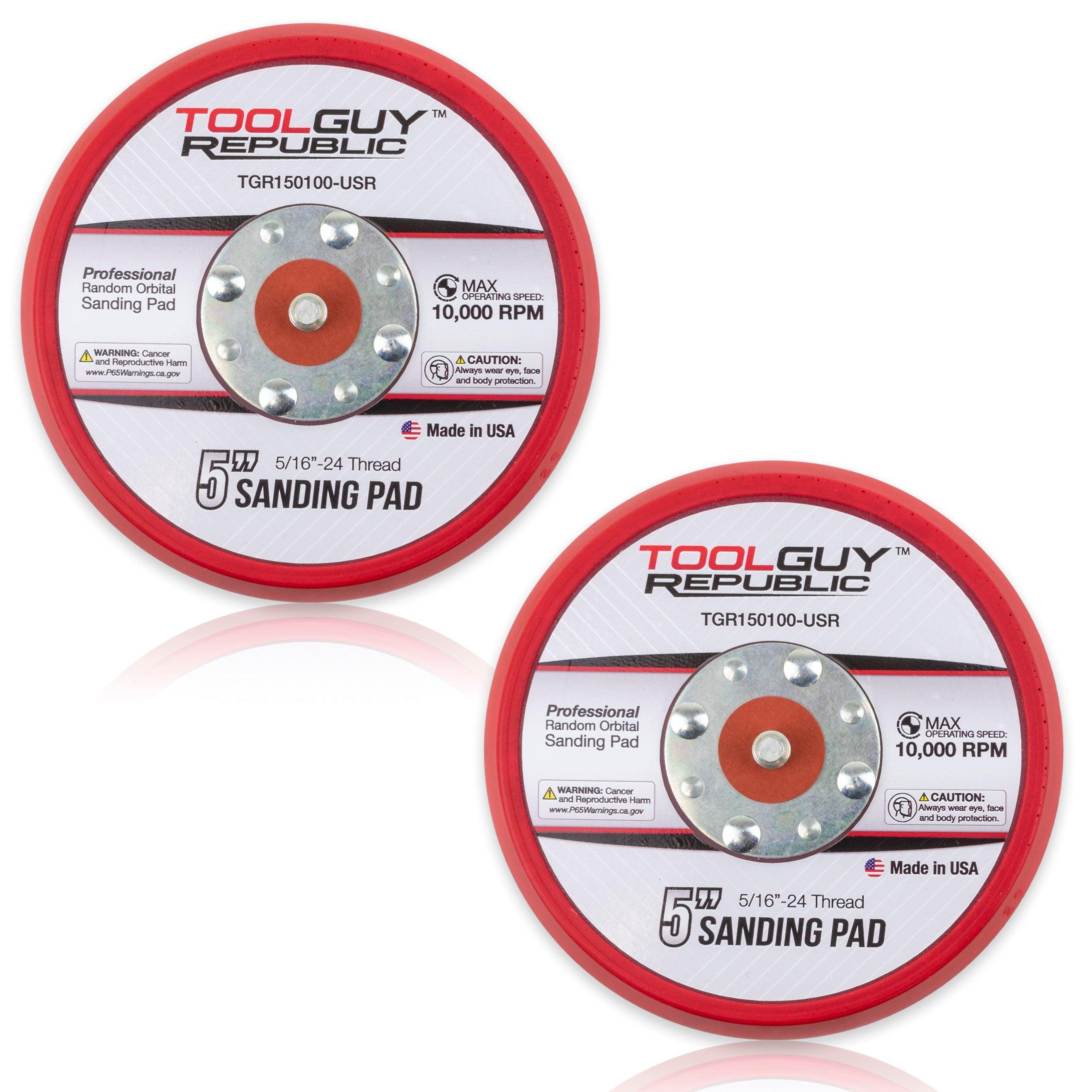 TGR 5" PSA Vinyl Low Profile Sanding Backup Pad Made in USA - For Random Orbital Sanders (2 Pack) - Tool Guy Republic