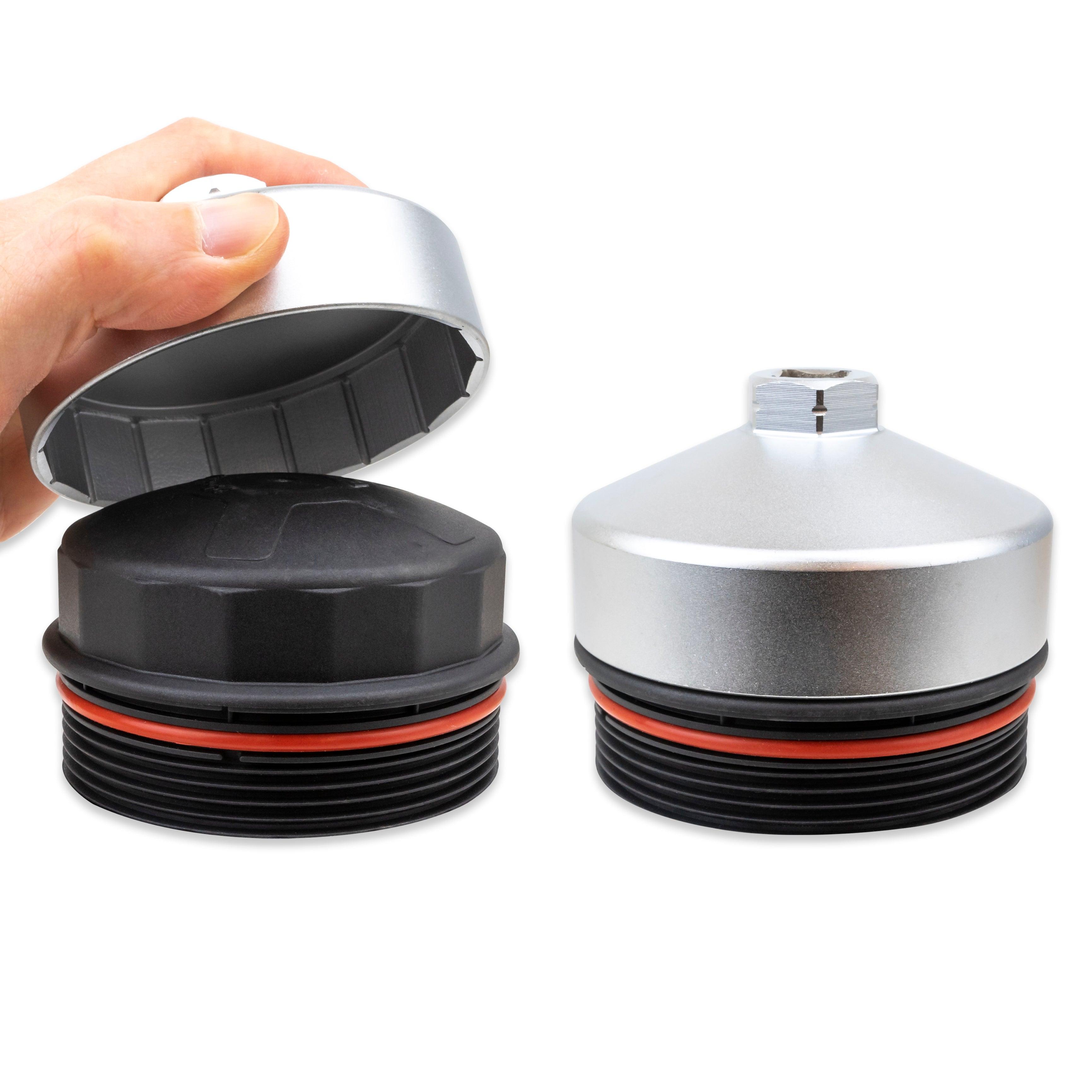 Forged Matte Chrome Vanadium Oil Filter Wrench Socket for BMW and Volvo Type Oil Filter Housings - 86mm 16 Flats
