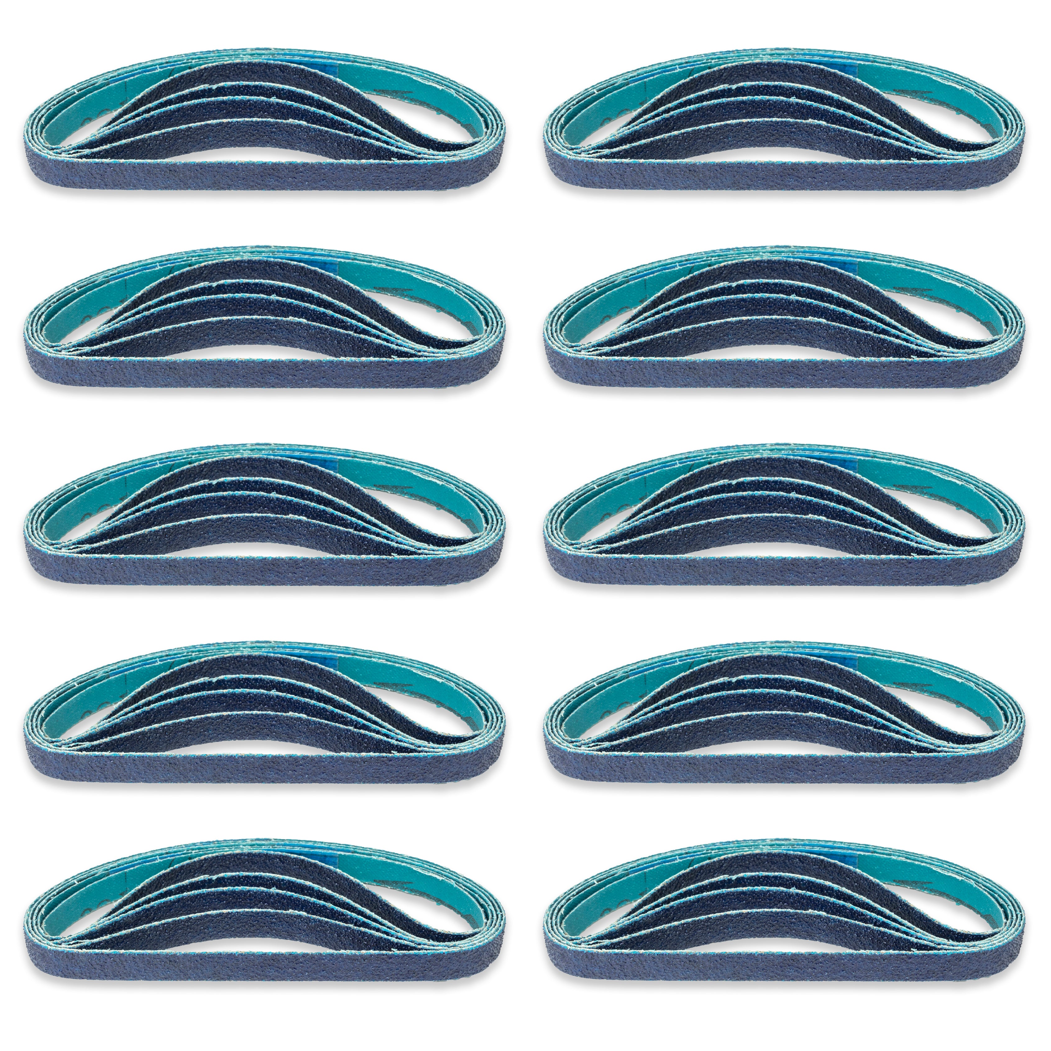 3/8” x 13” - 80 Grit Zirconia Sanding Belt for Air Sanders (50 Pack)
