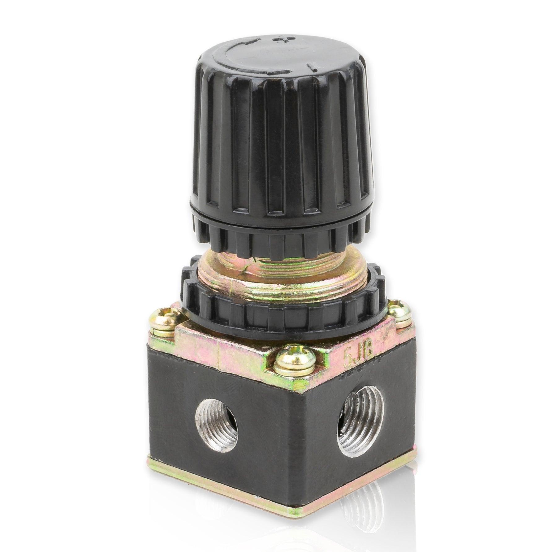 TGR 4 Port 1/4" Mini Air Pressure Regulator (w/ 1/8" Gauge Port) for Compressors - Tool Guy Republic