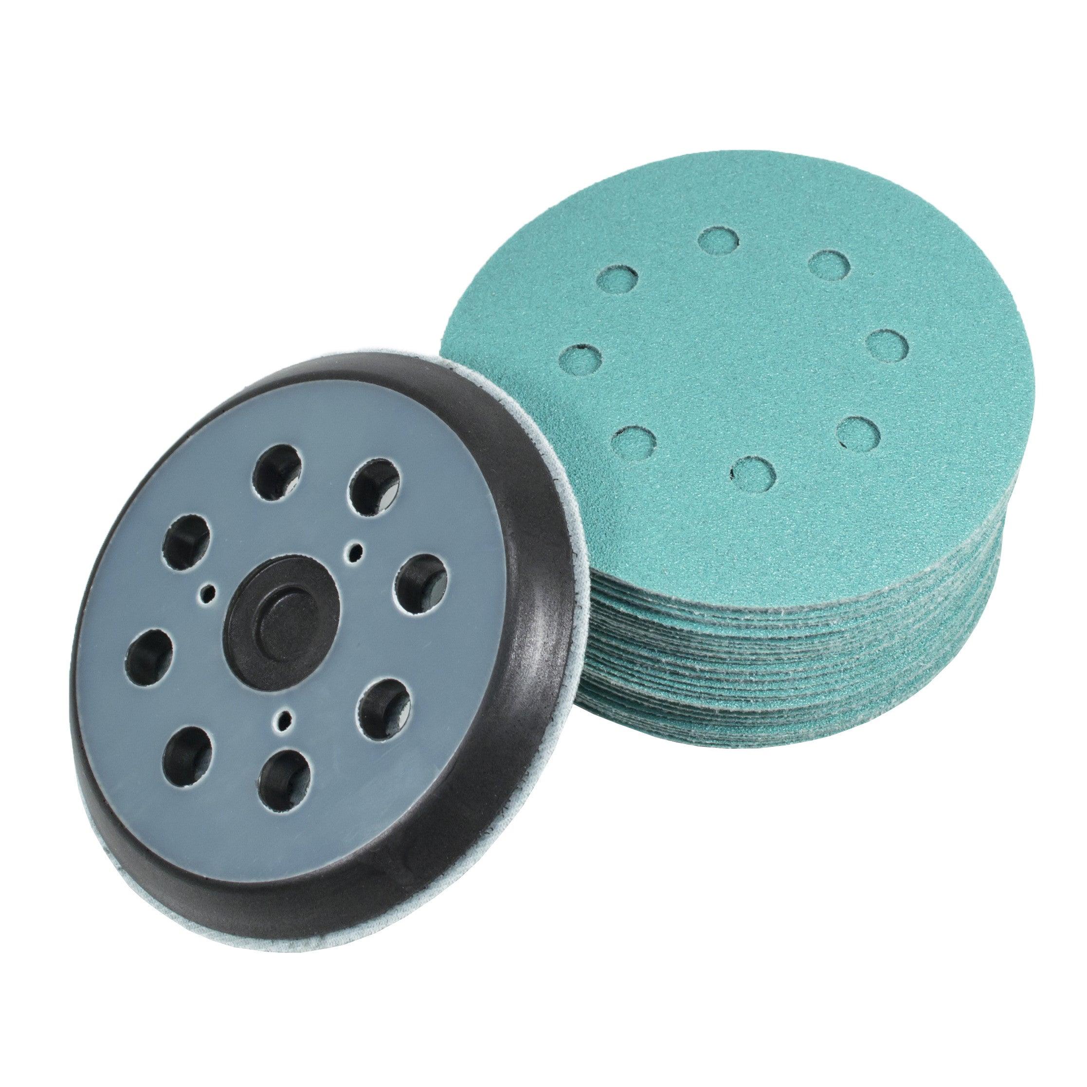 Copy of (40 Pack) 5" 8 Hole 80 Grit Sanding Disc Paper with 5" 8 Hole Hook and Loop Pad