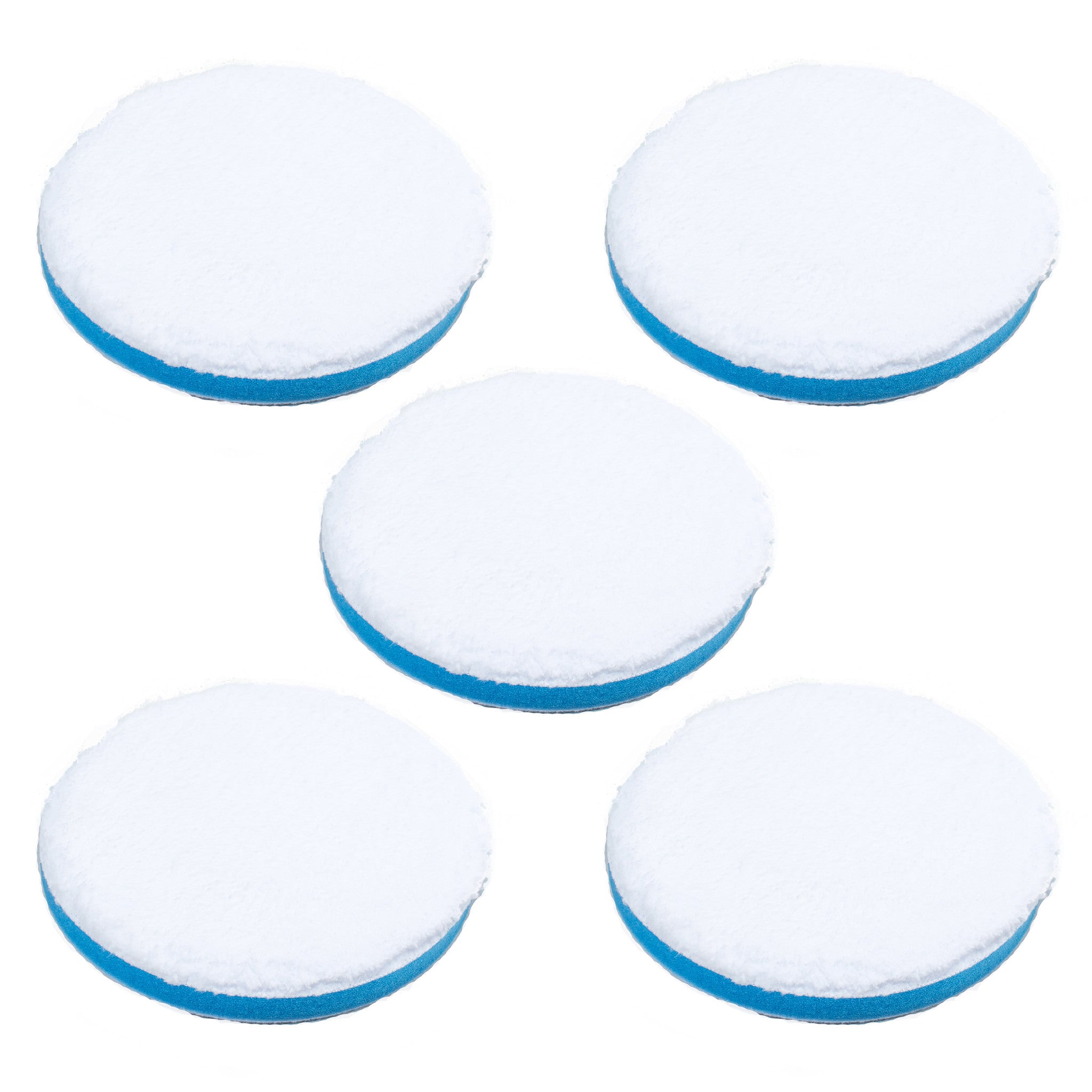 6" Microfiber Polishing Pad Hook and Loop Blue Soft Density Foam