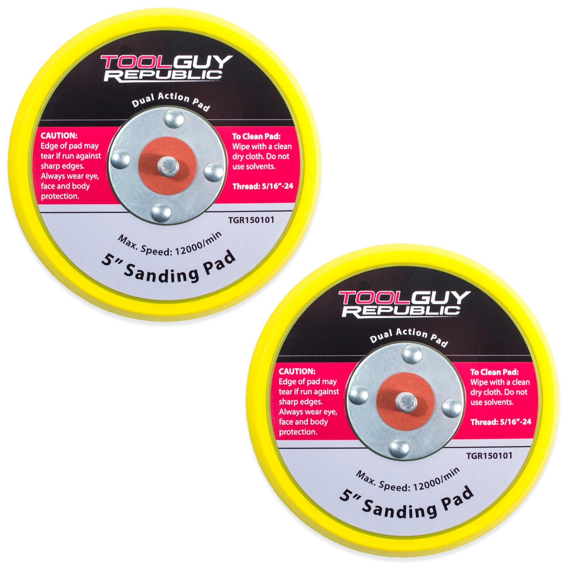 TGR 5" Low Profile Hook and Loop Sanding Backup Pad - For Random Orbital Sanders (2 Pack)