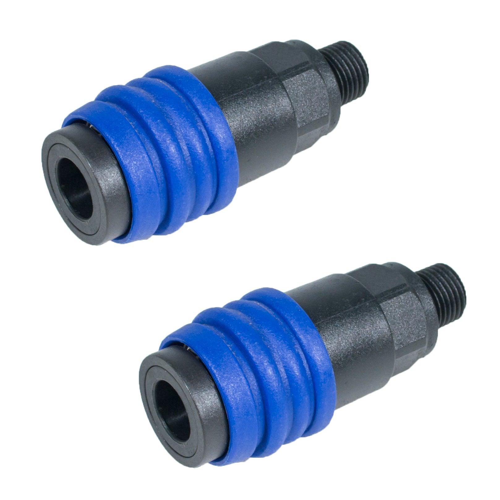 Composite One-Touch Quick Coupler - 1/4" Male (3 in 1 Accepts AMT) - (2 Pack)