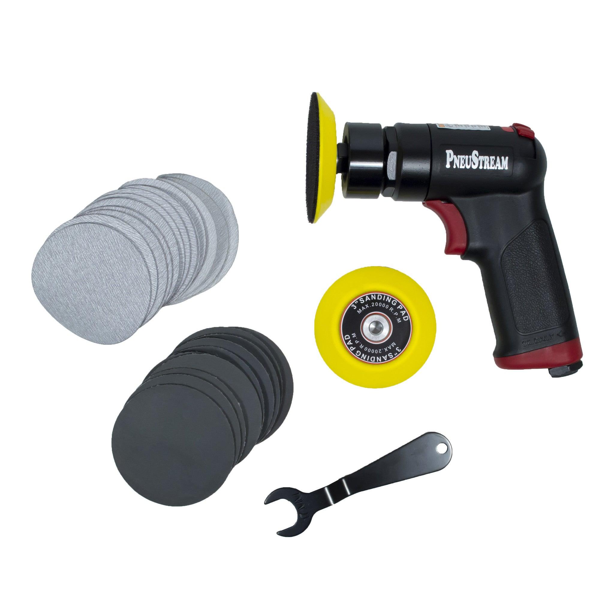 3" Mini Compact Pistol Grip Random Orbital Air Sander - Tool Guy Republic
