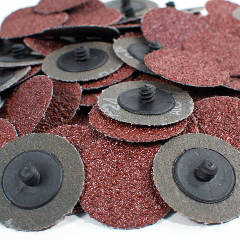 50pcs - 2 inch 24 Grit “Roloc” Type Abrasive Sanding Discs
