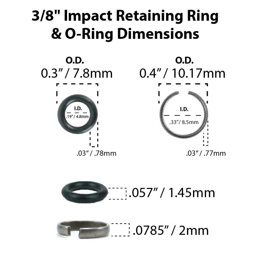 3/8" Impact Wrench Retaining Ring Clip & O-Ring Set With Install Tool – Fits Milwaukee Cordless
