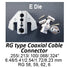 Crimping Tool Die - E Die for RG Type Coaxial Cable Connector .255/.213/.100/.068/.324"