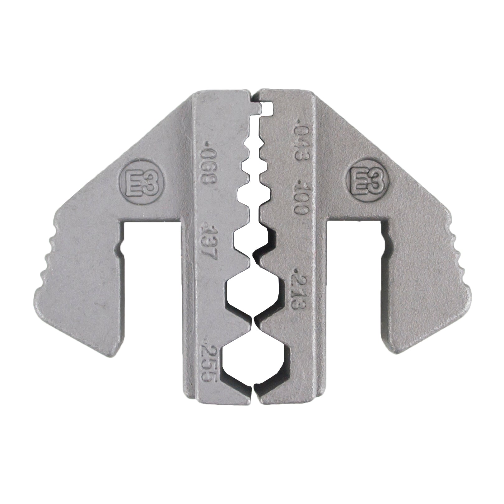 Crimping Tool Die - E3 Die for RG Type Coaxial Cable Connector .043/.068/.100/.137/.213/.255"