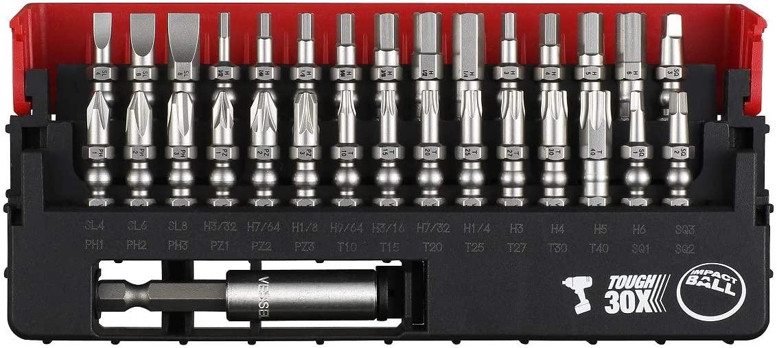 VESSEL IMPACT BALL™ Torsion Bit 30+1 PC. Set in SLIDE CASE No.IB31P02U Made in Japan by VESSEL - Tool Guy Republic