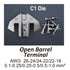 Crimping Tool Die - C1 Die for Open Barrel Terminals AWG 26-24/24-22/22-18