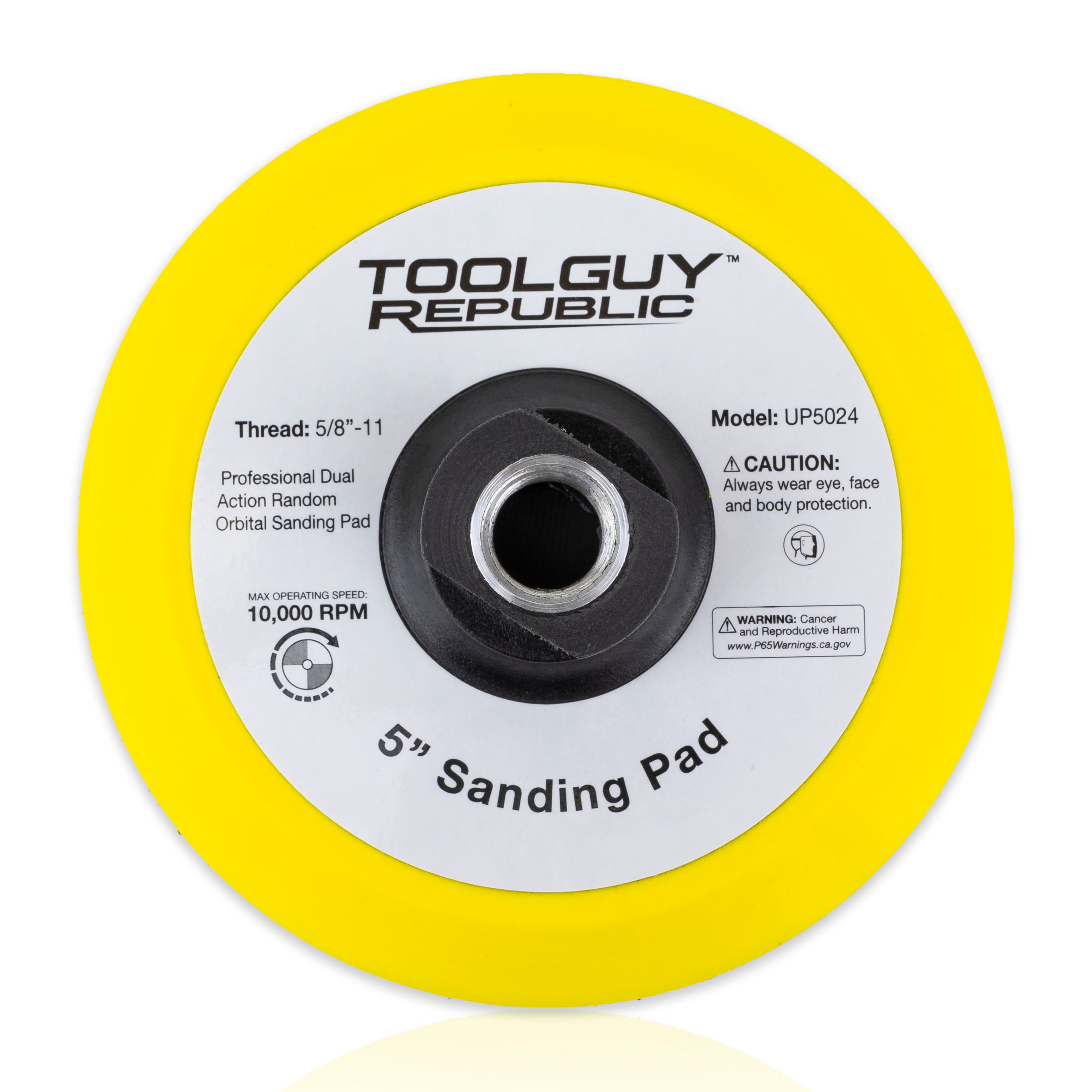 TGR 5" Low Profile Tapered Edge Hook and Loop Sanding Backup Pad with 5/8"-11 Threads… - Tool Guy Republic