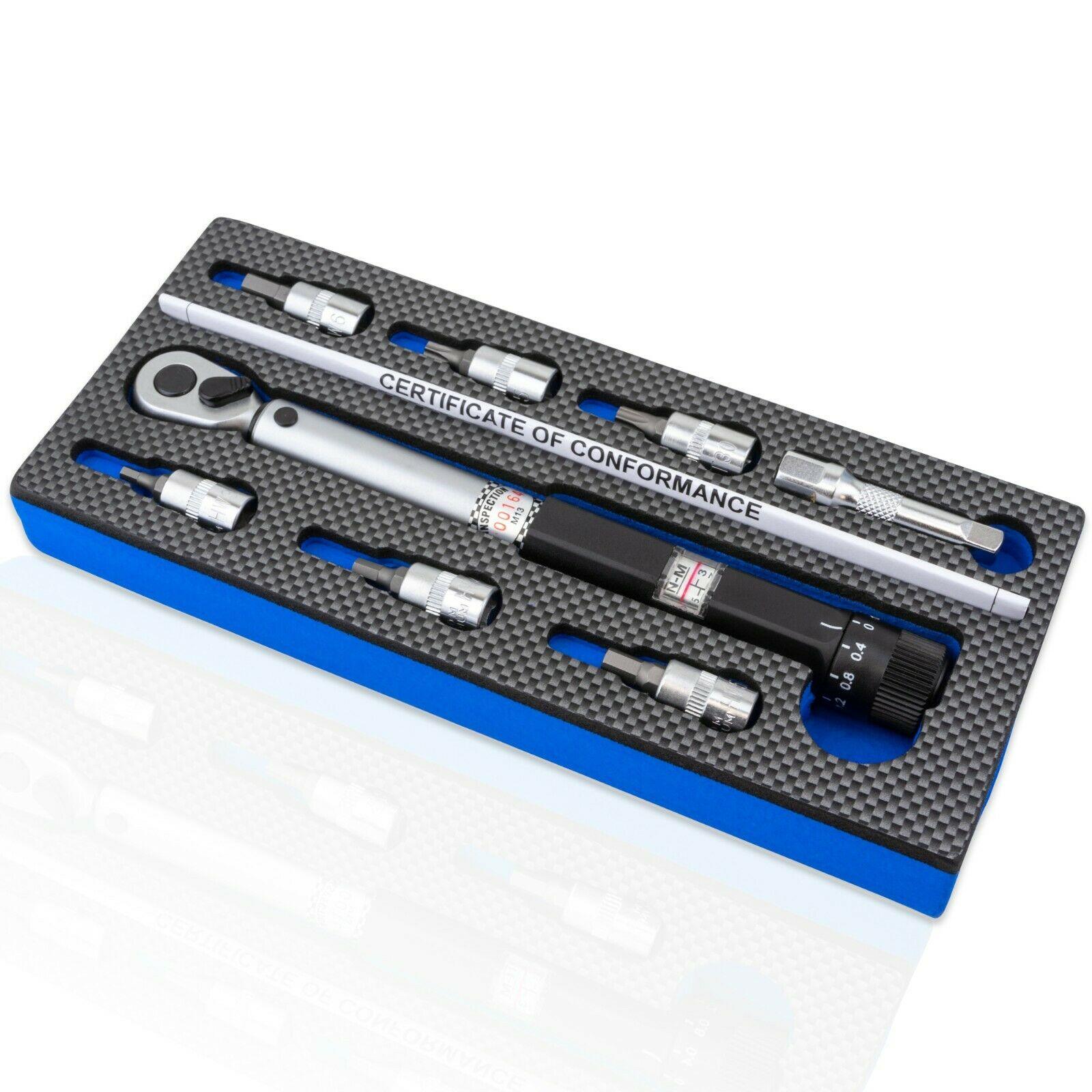 TGR 8pc 1/4 inch Drive Bicycle Torque Wrench Set for Road & Mountain Bikes - Adjustable 3-15NM - Tool Guy Republic
