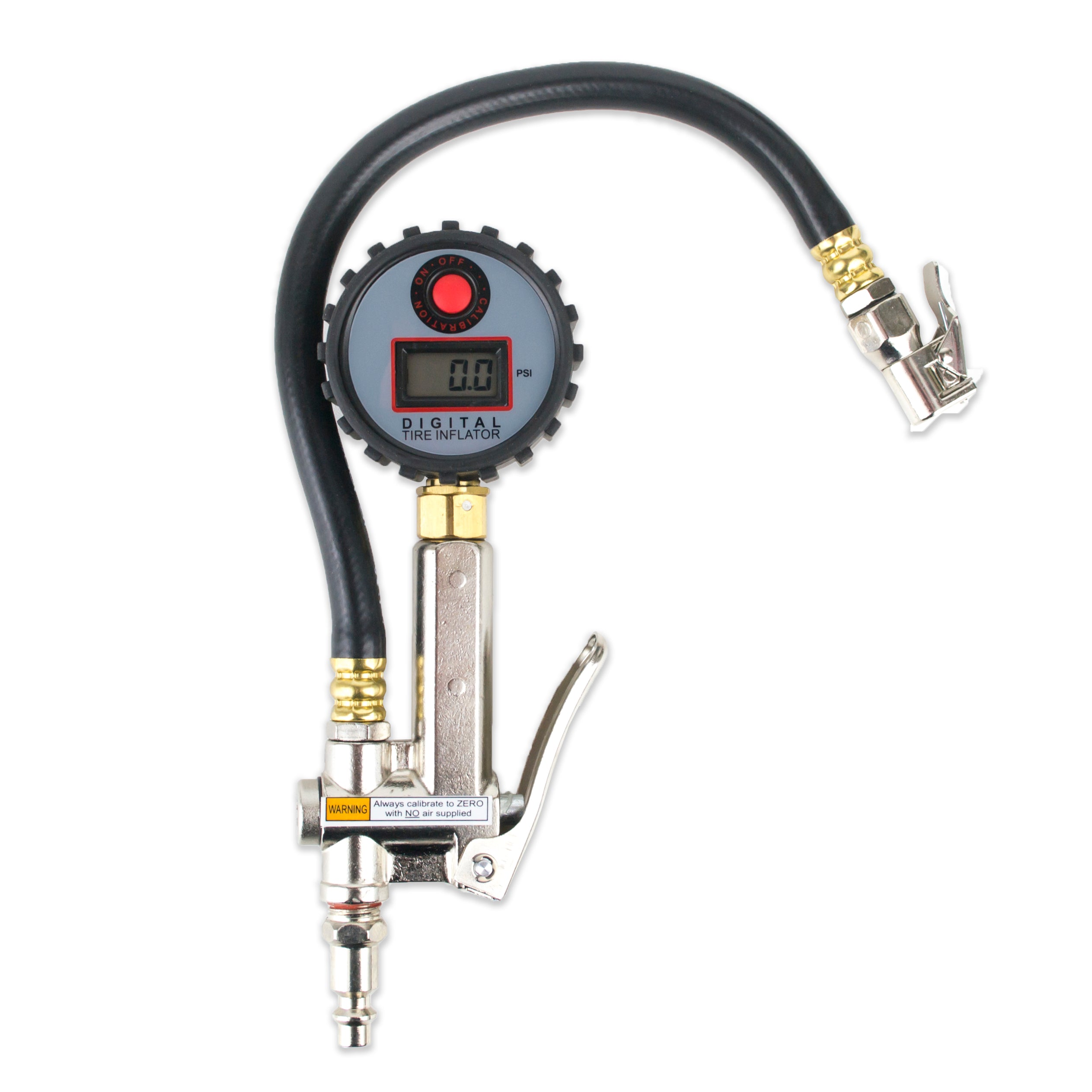 Digital Tire Inflator with Accurate LCD Gauge and Straight Clip-On Chuck